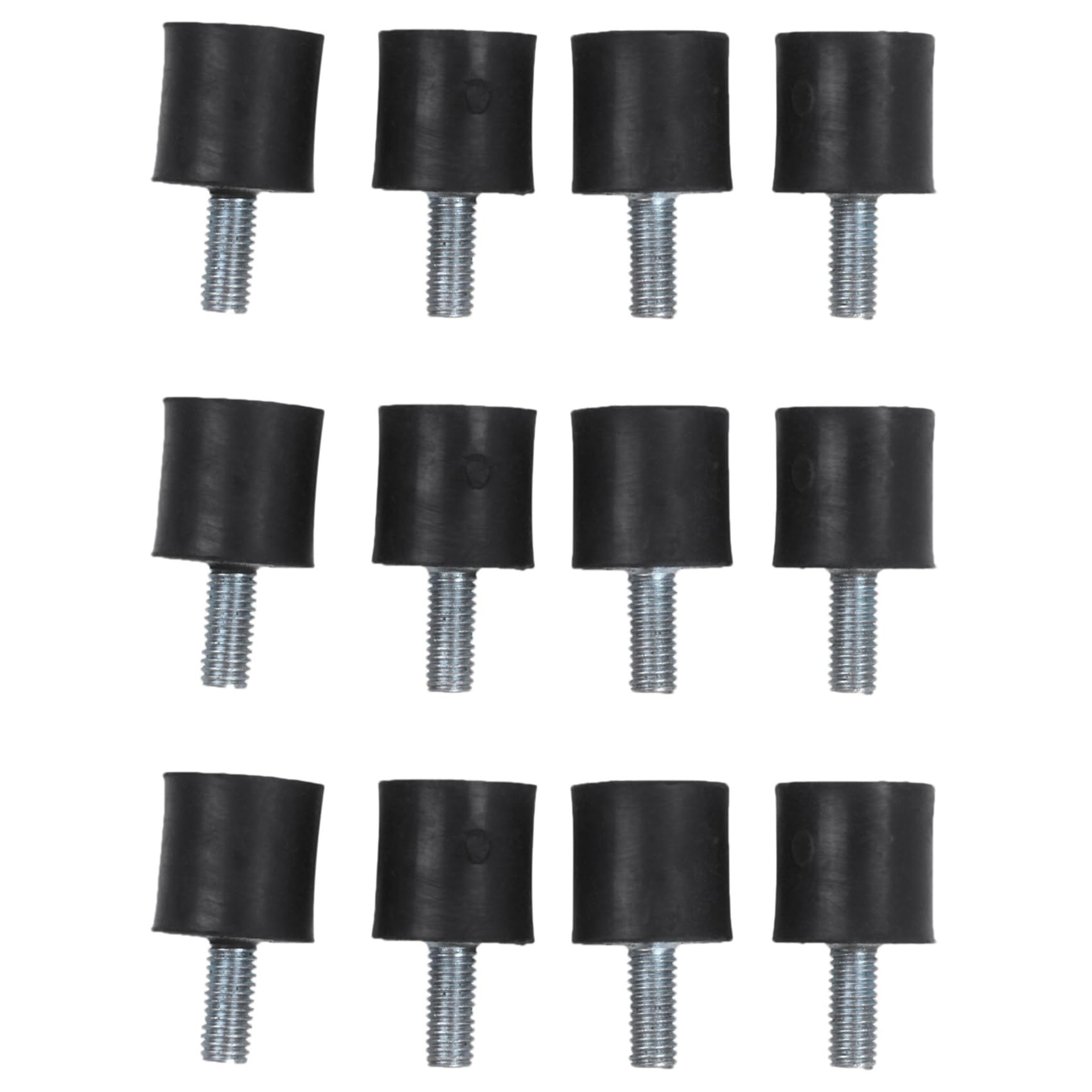 Jnchdghwa Men's Black & Silver Tone 12Pcs M5 Fe Anti Vibration Rubber Mounts Isolators 15Mm X 15Mm