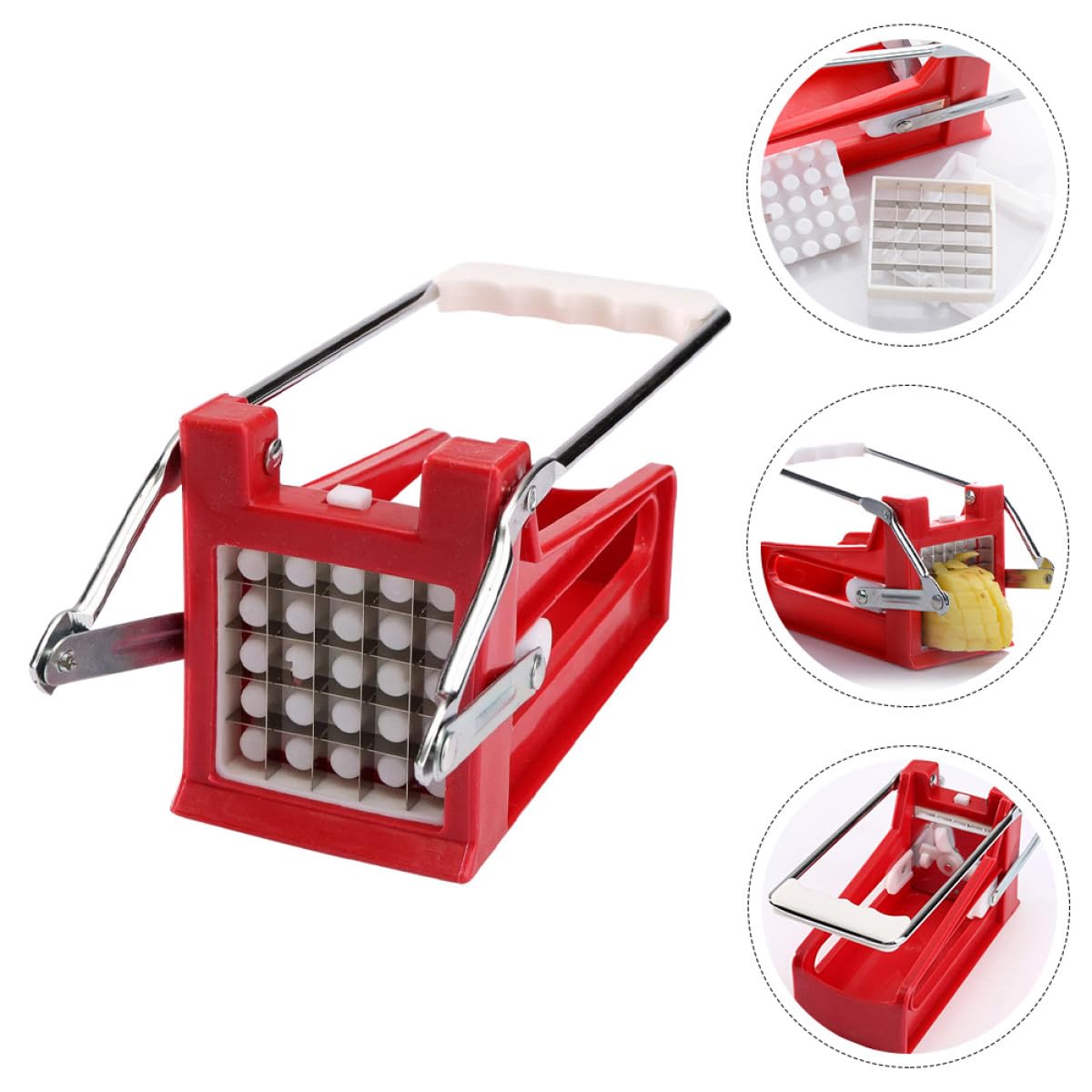 LABRIMP Coupe-Pommes de Terre Outil Pratique Lame Tranchante en Acier Inoxydable Manuel pour Découpe Facile de Légumes pour Recettes Sautées Cuisine