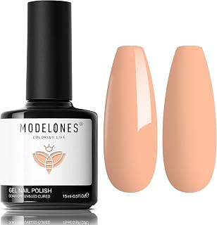 Modelones Gel Nail Polish, 15ml Pastel Peach Orange Gel Polish 1 Pcs Soak Off LED Summer Light Orange Nail Polish Gel Nail Art Starter Salon Manicure DIY at Home 2022