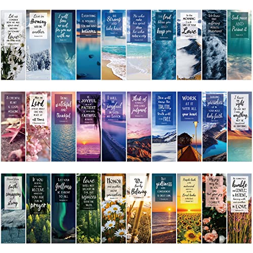 MWOOT 30 Pcs Bible Verse Bookmarks with Full Scripture