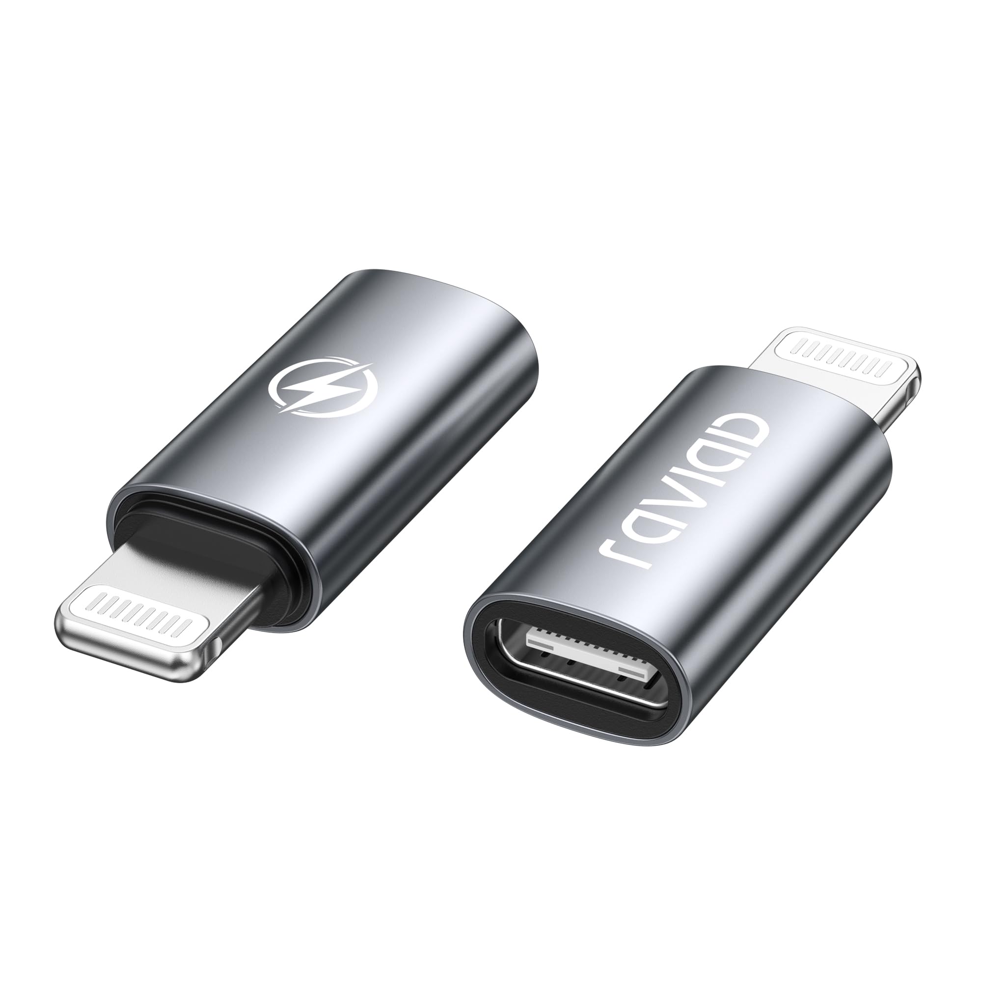 RAVIAD USB C auf Lightning Adapter (2Stück), Adapter USB C auf Lightning 36W Schnelles Laden für iPhone 14 13 12 11 Pro Max, Pad Pro/Air 5/Mini 6, Pod Nano/Touch, Nicht für Audio/OTG