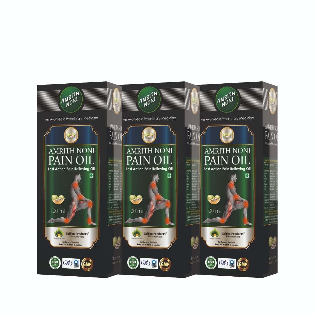 Amrith Noni Pain Oil: Ayurvedic pain Relief oil for Back pain, Joint pain, Knee pain, Body Pain, Ankle pain, Muscle pain, Neck Pain, Wrist Pain, Elbow Pain (100ML) - Pack Of 3 (B0CSVYYL4C) Amazon Price History, Amazon Price Tracker