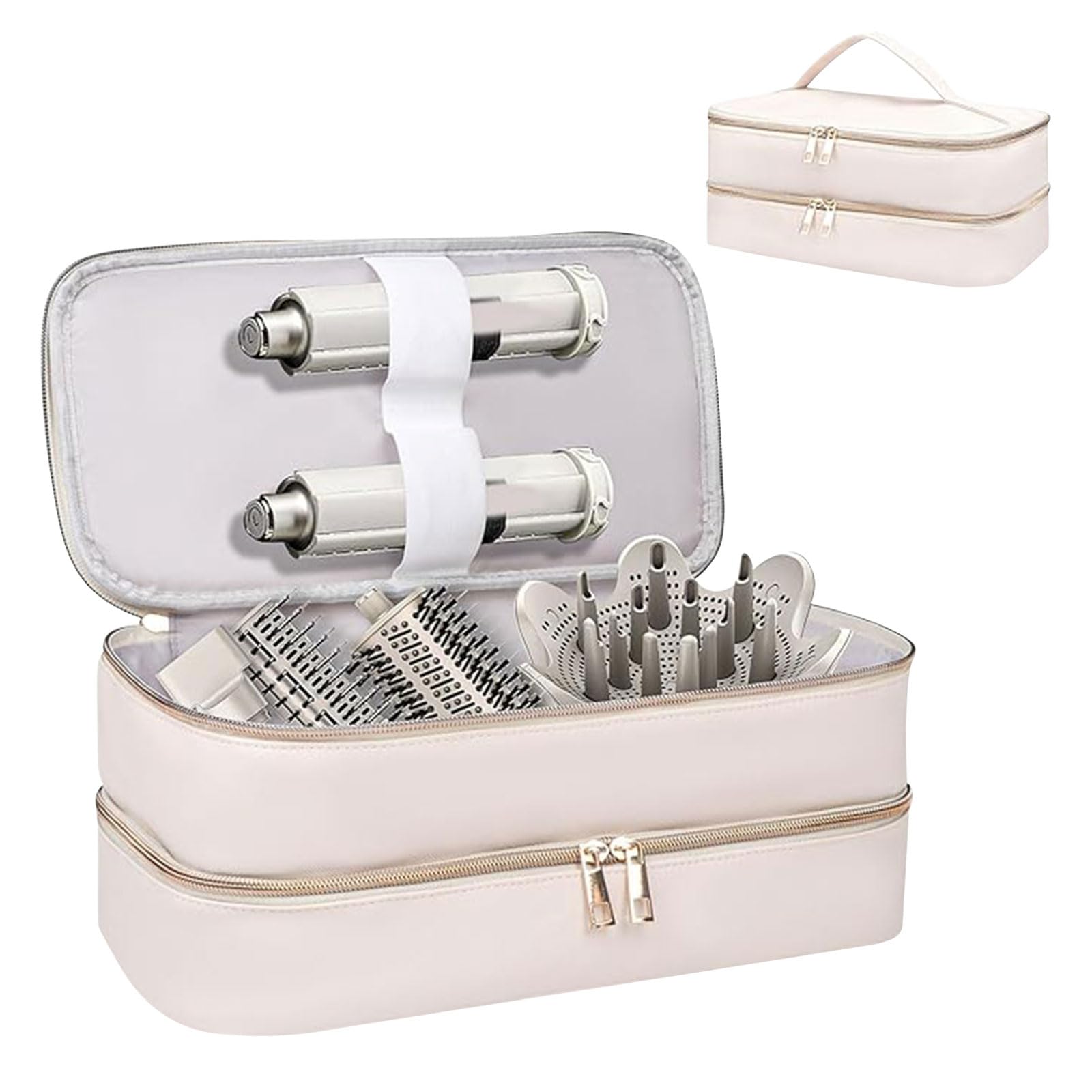 TQUXNGA Compact Hair Dryer Organiser Bag PU with Handle for Travel and Home Use Stylish