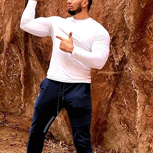 BROKIG Mens Thigh Mesh Gym Joggers Trousers Running Slim Fit Tracksuit Bottoms Sweatpants with Zip Pockets (S, Dark Grey) - Image 3