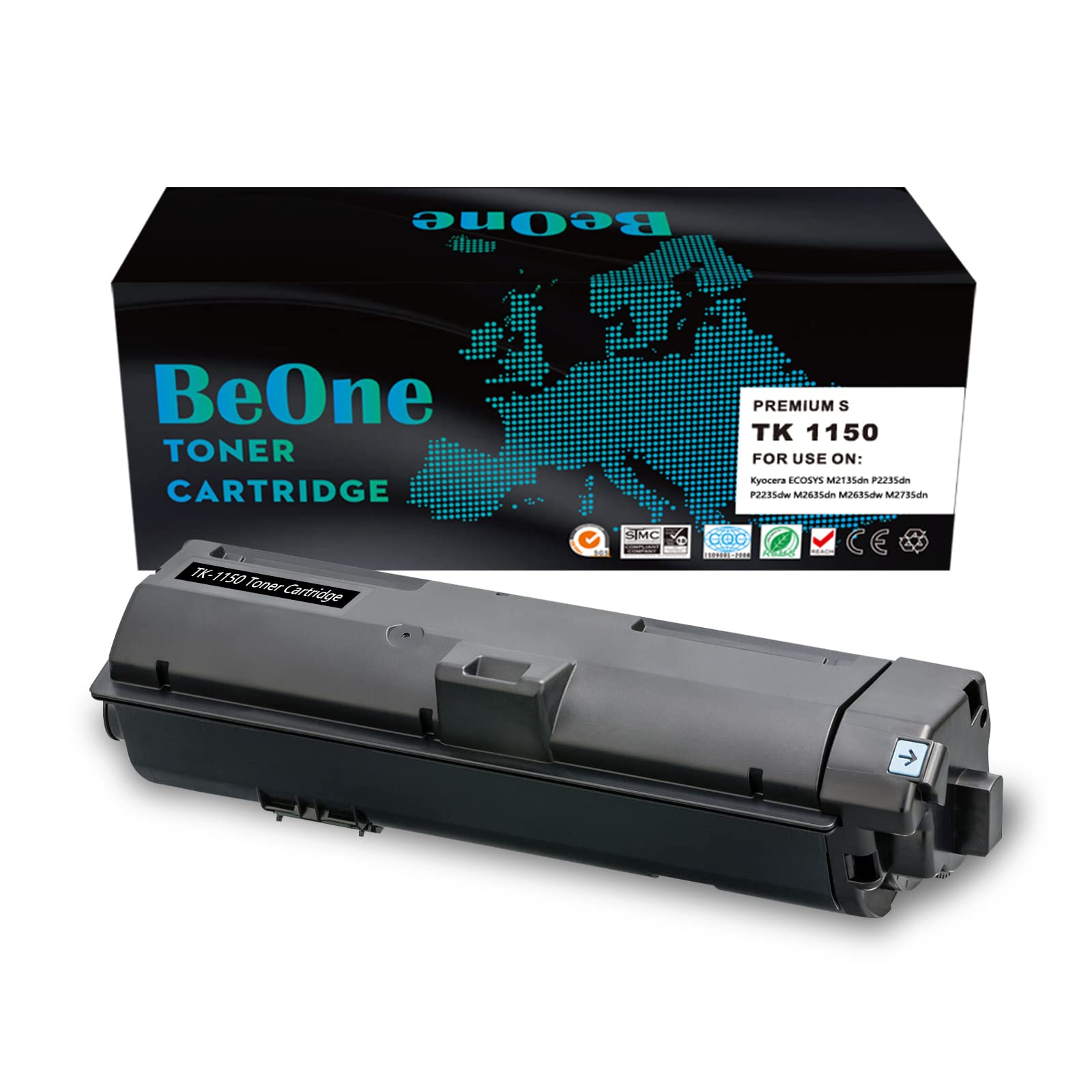 BeOne1X TK1150 TK-1150 TK 1150 1T02RV0NL0 Toner Cartridge Compatible Replacement for Kyocera ECOSYS M2135dn P2235dn P2235dw M2635dn M2635dw M2735dn Printers (1 Black)