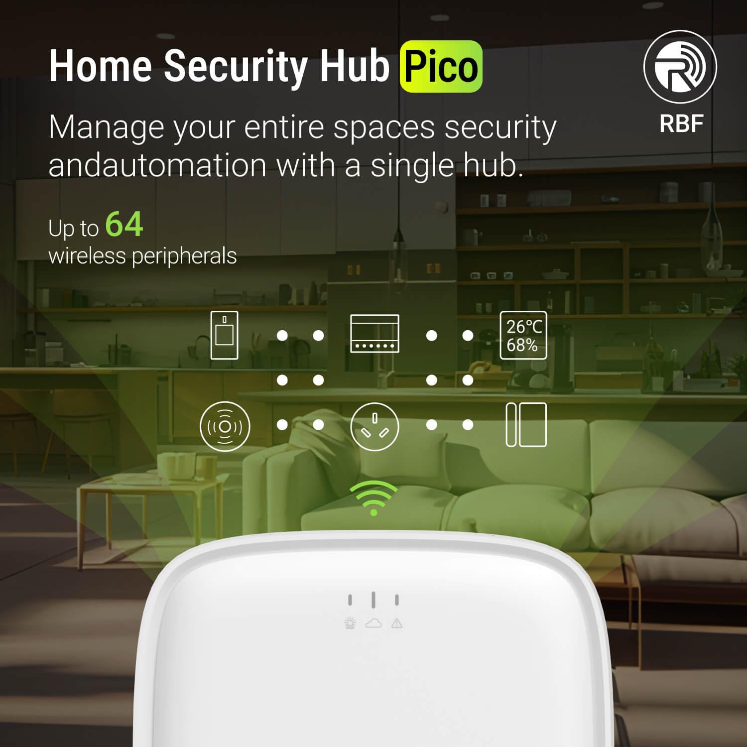 Roombanker Complete Home Security Kit - Pico Hub, PIR Sensors, Door Magnetic Sensors, and Keyfob for Full Protection - Image 2