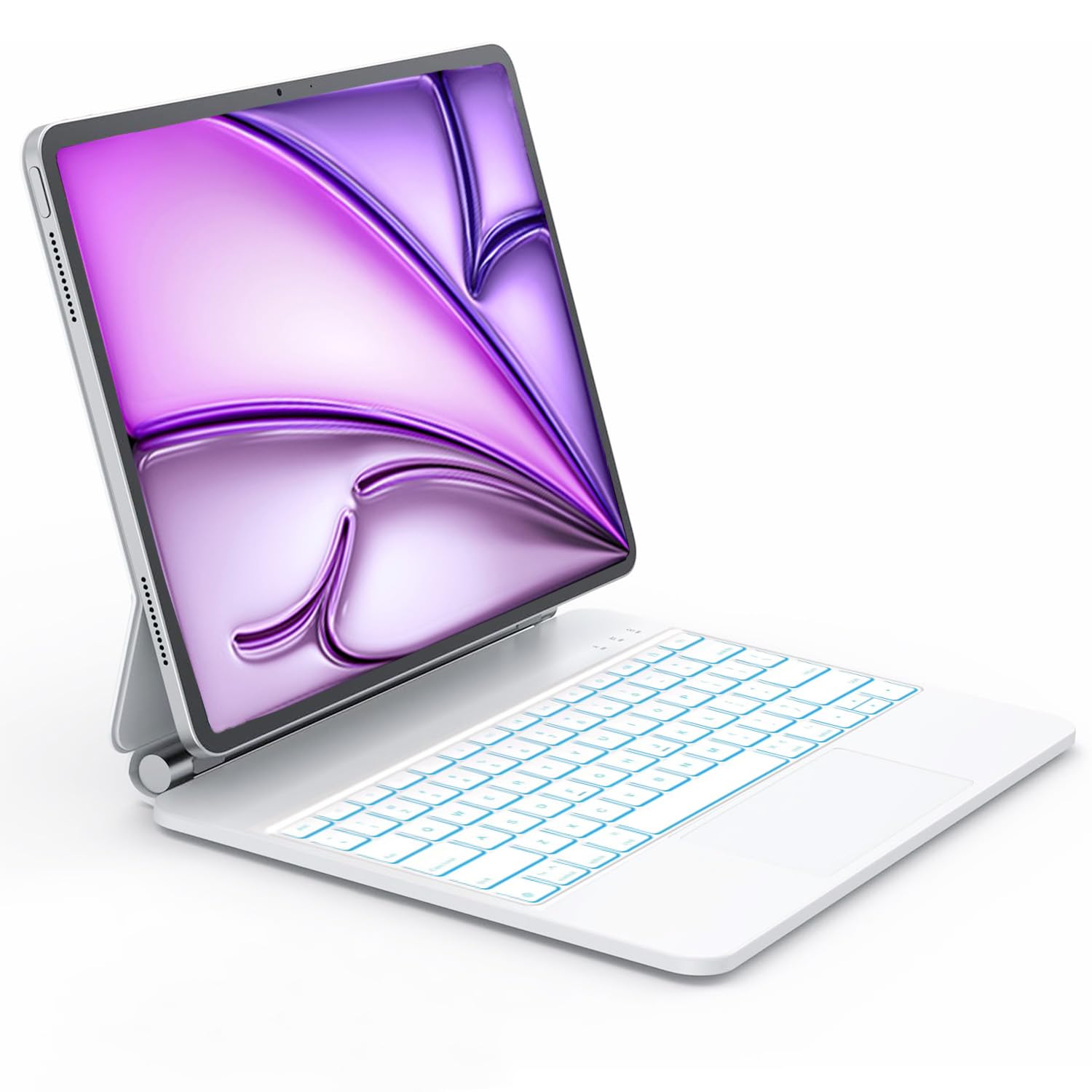 Magic Keyboard Case for iPad Air 13 inch M2/M3(2024/2025) & iPad Pro 12.9 inch(3/4/5/6th Gen) Keyboard Case,Multi-Touch Trackpad with 7 Colors Backlit Keys,Easy-Set Floating Design.White White for iPad Air 13 inch (M2/M3) & Pro 12.9 inch