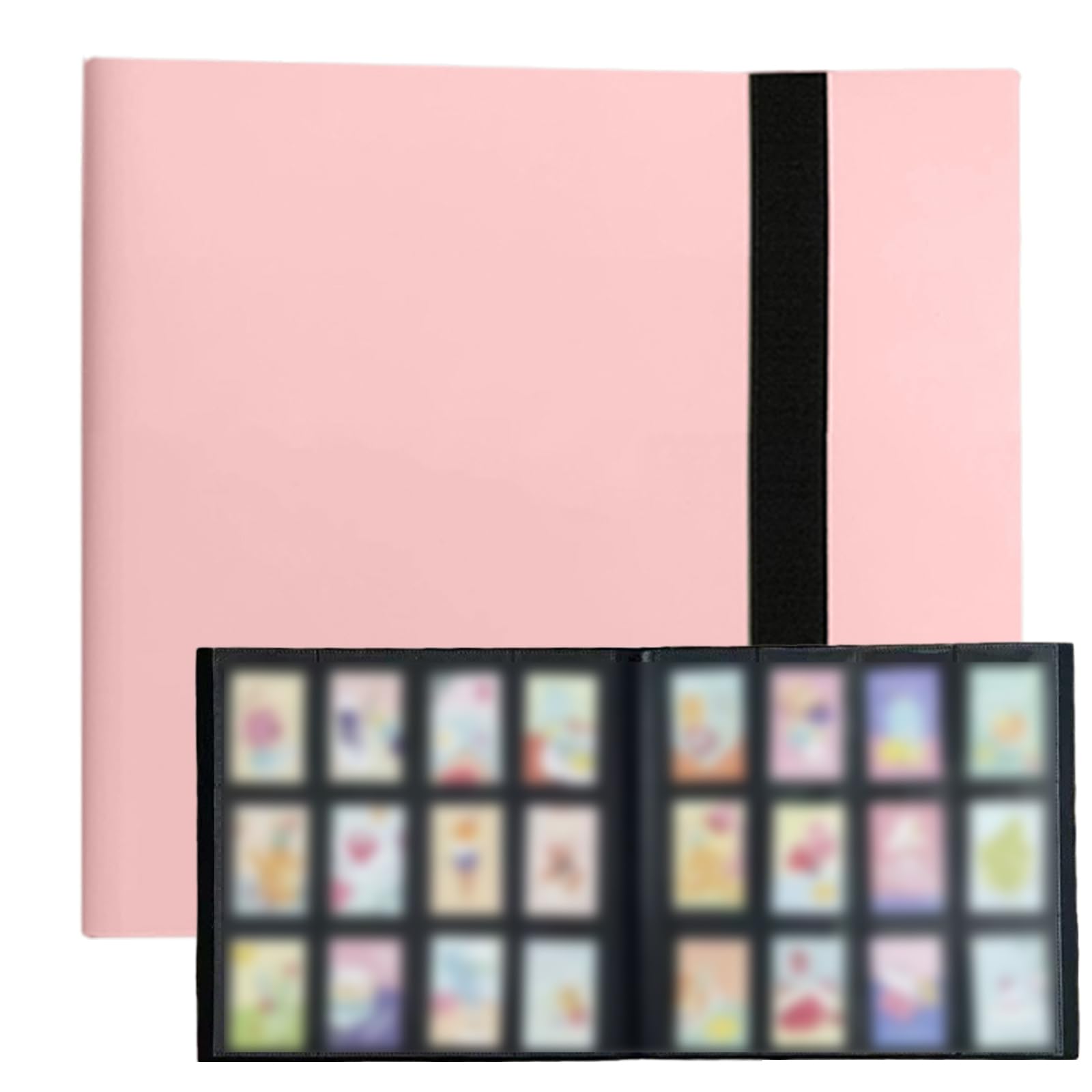 Trading Card Binder-12-Pocket,Total 480 Pockets,Card Collection Binder for Standard Cards Side Loading Card Folder for MTG Sports (Football/Basketball/Baseball) Cards (Pink)