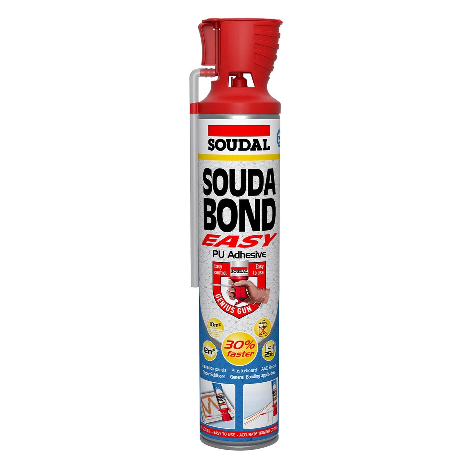 Soudal Soudabond Easy Fast Fix Hand Held Expanding High Performance Polyurethane Adhesive Foam, Single Component PU Adhesive 750ml