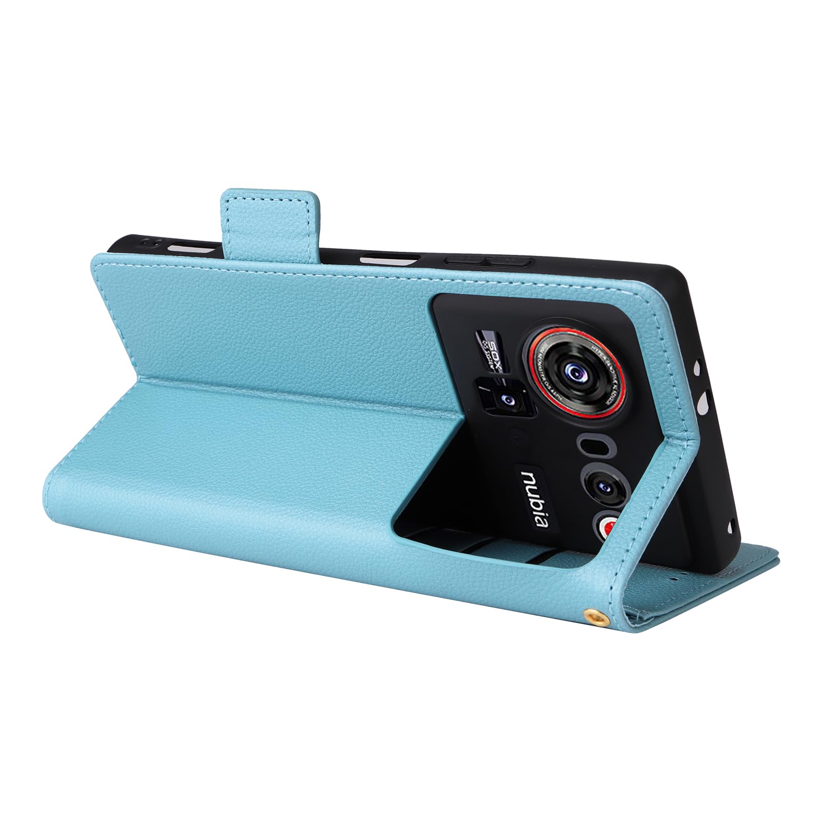 Etui z klapką do Z80 Ultra Stand Magnetyczne Zamknięcie, Teksturowane Skórzane Etui Folio do ZTE Nubia Z80 Ultra(2)