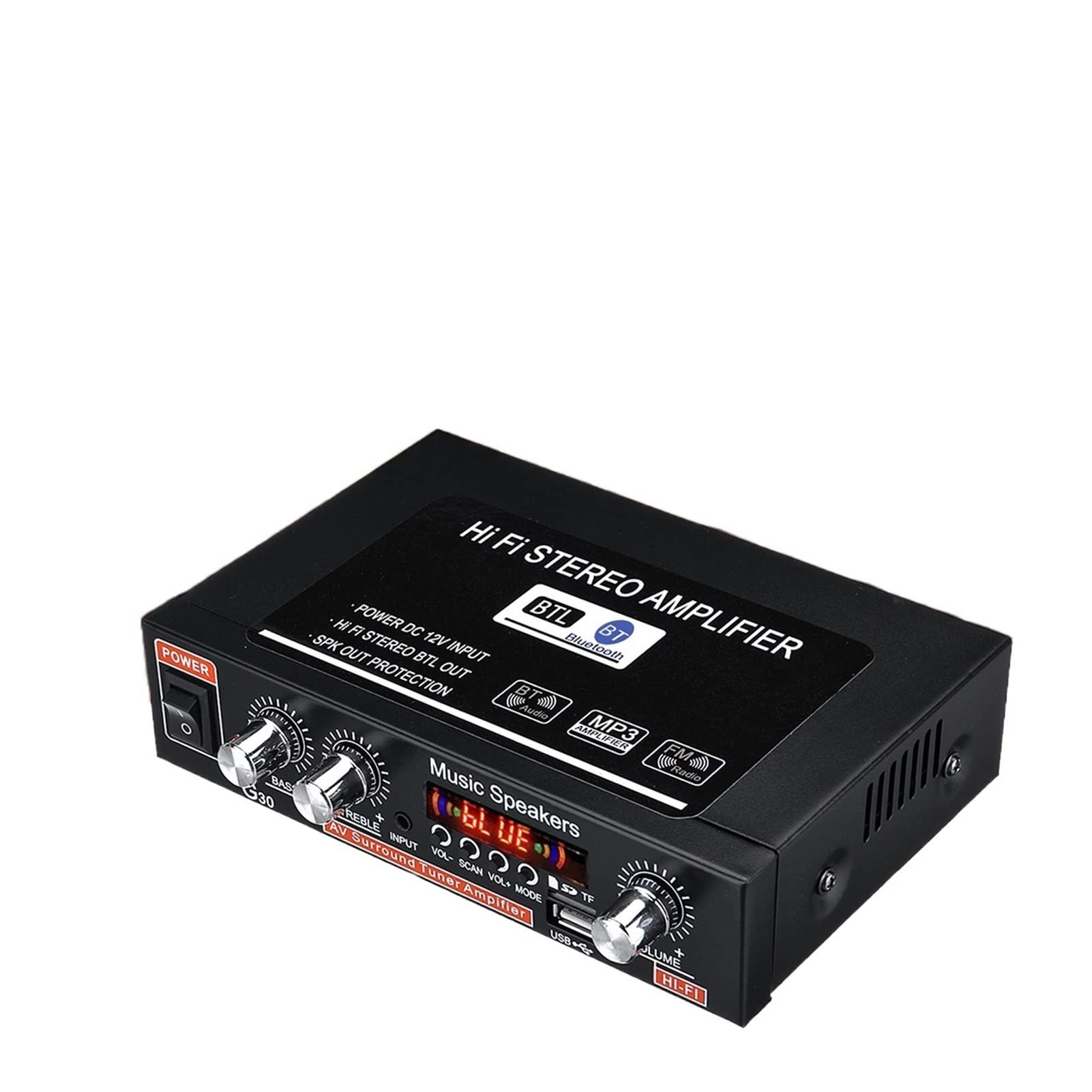 Universal 400W G30 HiFi Bluetooth Car Power Amplifier FM Radio Player Support SD/USB/DVD / MP3 with Remote Controller