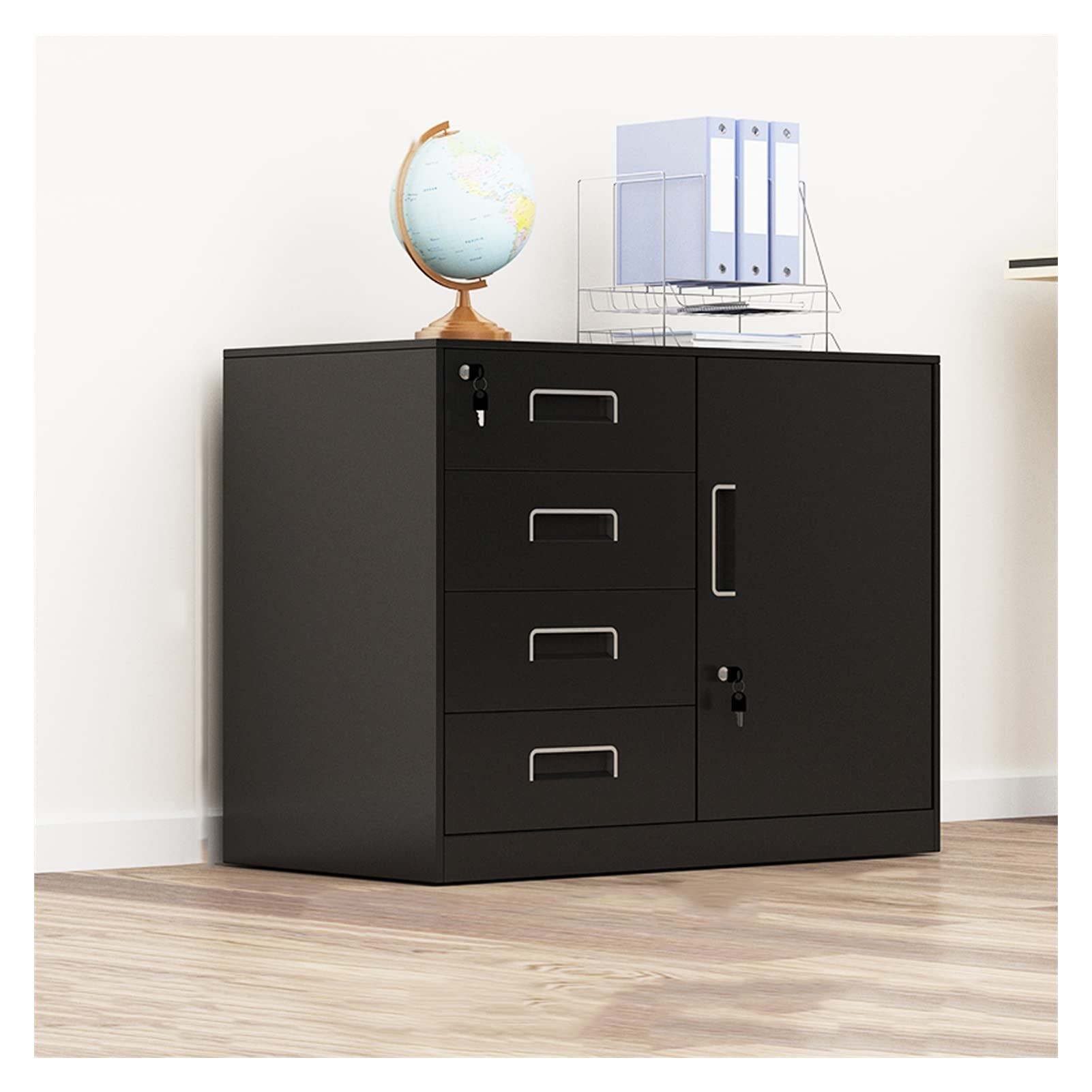 Aioneer Metal File Cabinet With Lock Drawer For Data Office Filing And Storage Mobile Tool Cabinet For Office Use-C