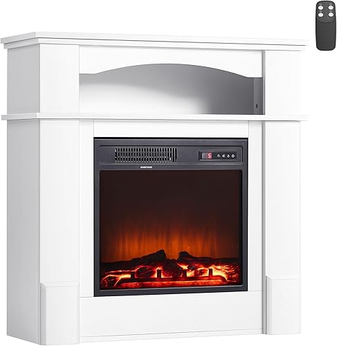 Miniatura 10 de VEVOR Chimeneas independientes de 22.8 pulgadas, calentador eléctrico portátil de 1500 W, 5120 BTU, con protección contra sobrecalentamiento, llamas