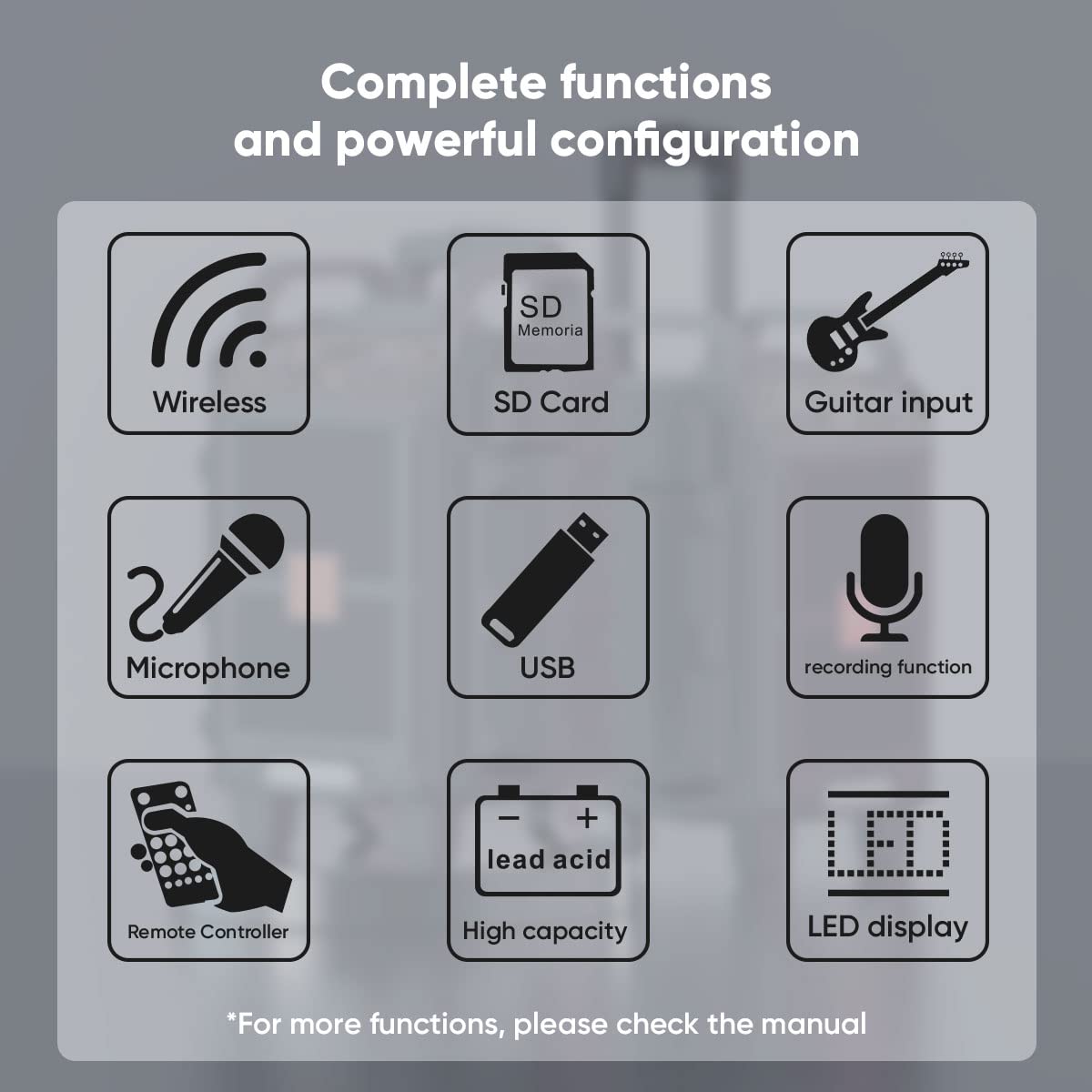 VIDVIE SP916 Trolley Portable Speaker 3-in-1 Design with Dual Microphones, TWS Connectivity and 50 FM Points for Super Sound Optimization