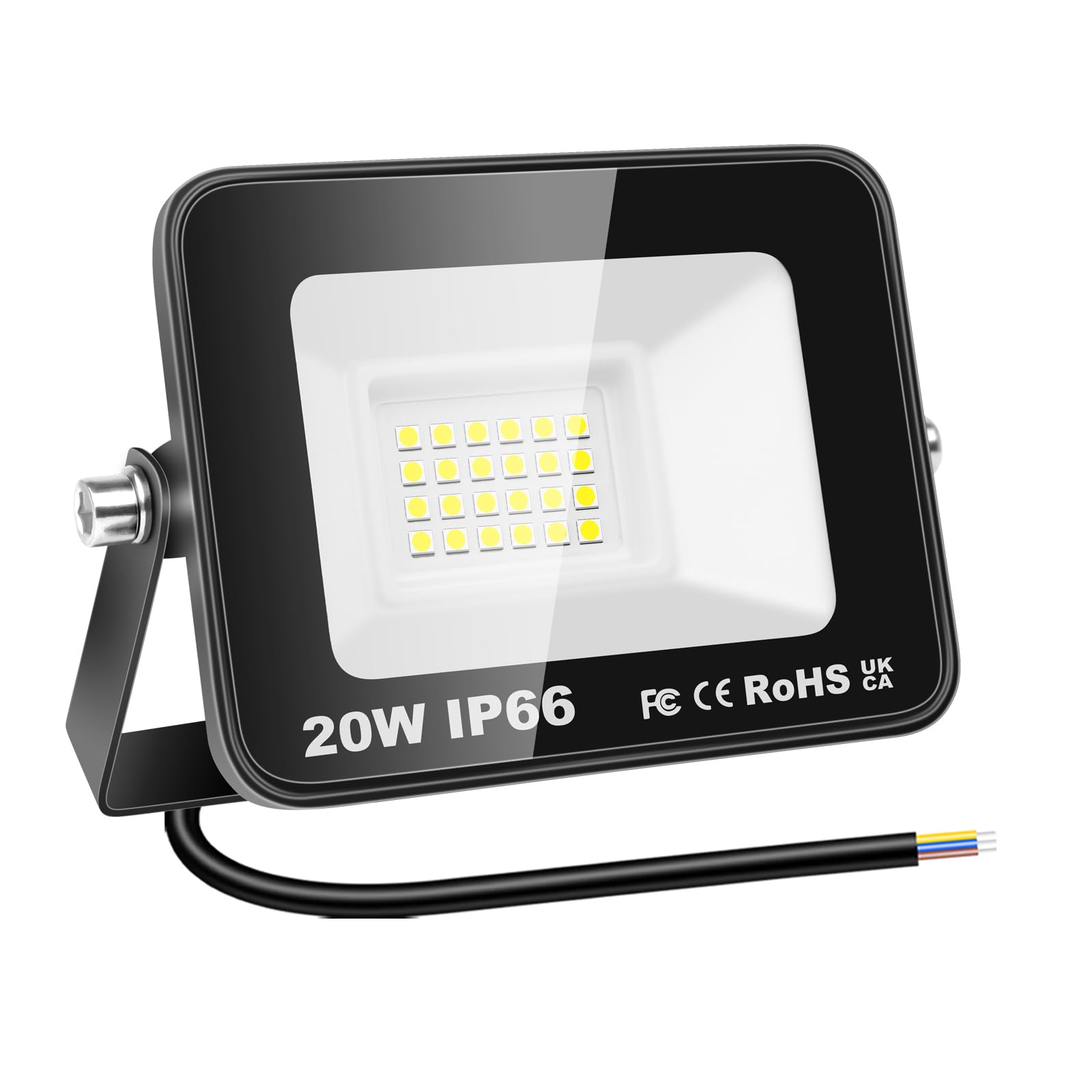 YOJZMA Outdoor LED Floodlight, 20W 2000LM Light Security Lighting