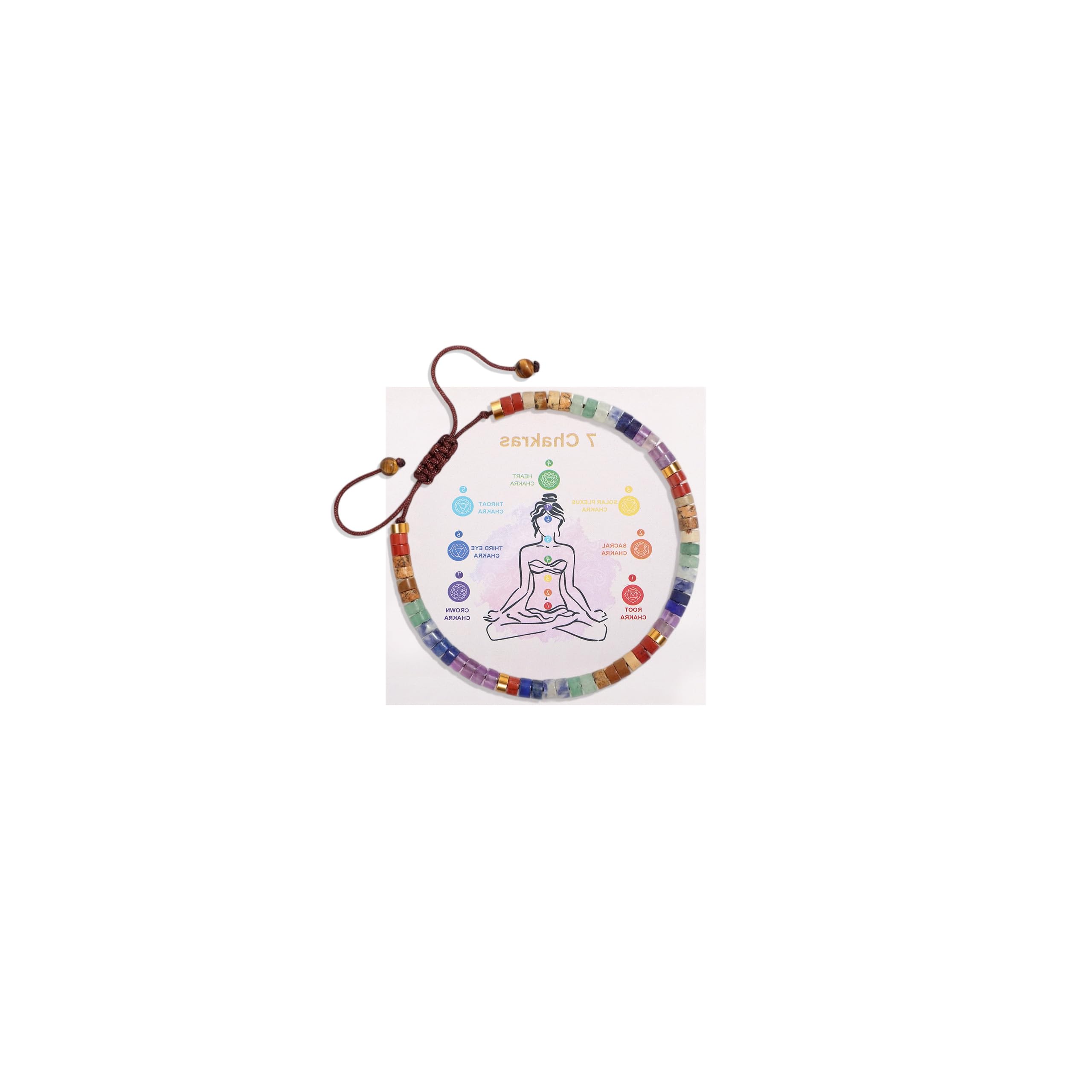 MagEnergy Chakra Armband für Damen – 7 Heilsteine für Meditation, Entspannung und Angstlinderung,Perfekte Geschenkidee