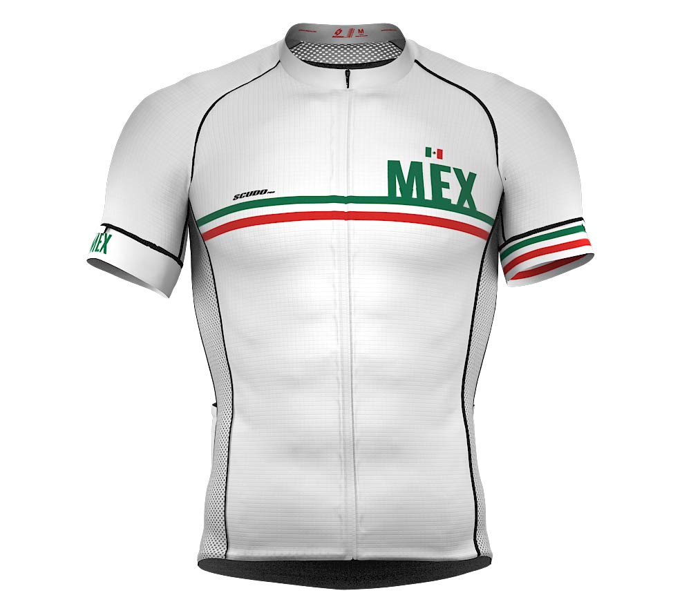 Mexico White Code Short Sleeve Cycling PRO Jersey for Men - Size Medium