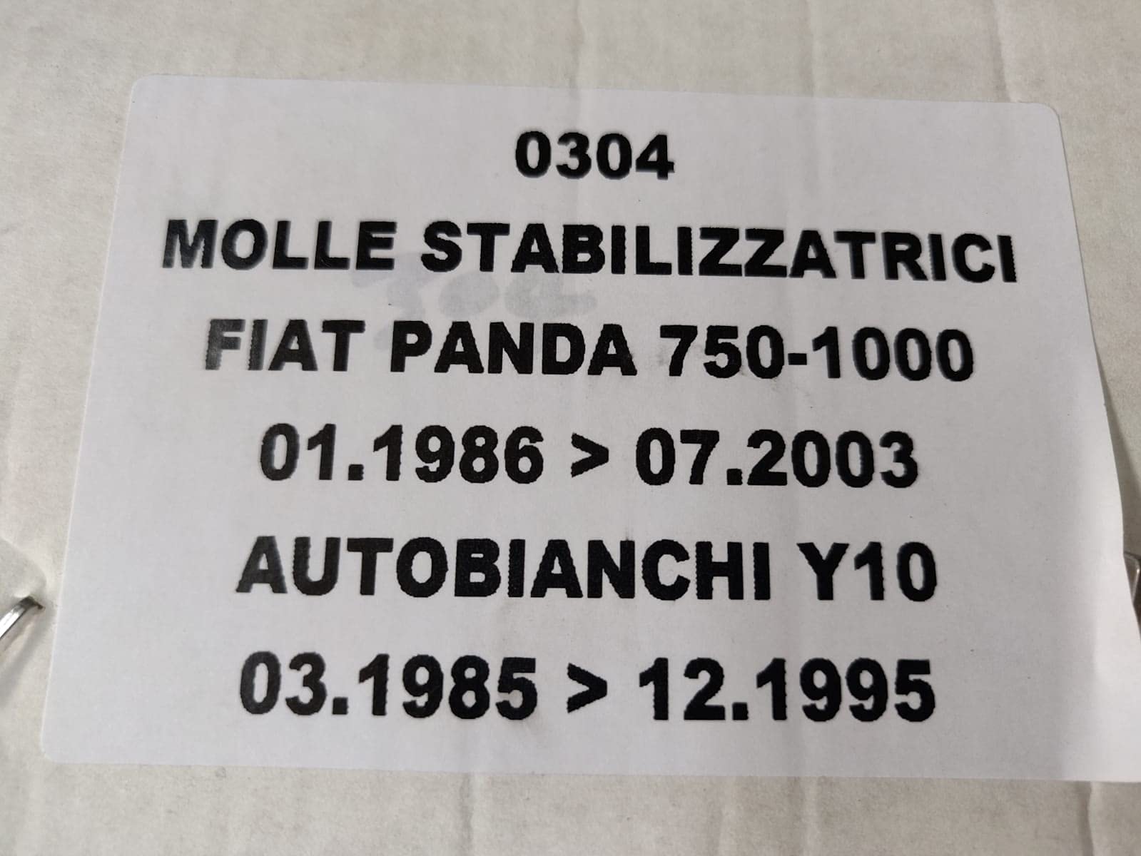Kit 2 Molle Aggiuntive Posteriori Compatibili per FIAT Panda Trazione Anteriore 750 1000 (141) Rialzo Rinforzo Stabilizzatrici di Carico Y10 0304