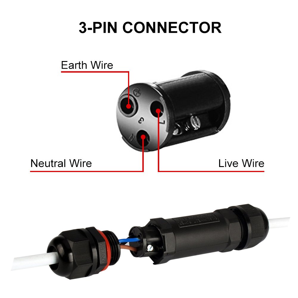 Junction Box, IP68/IP66 Waterpoof Outdoor Cable Connector, Weatherproof