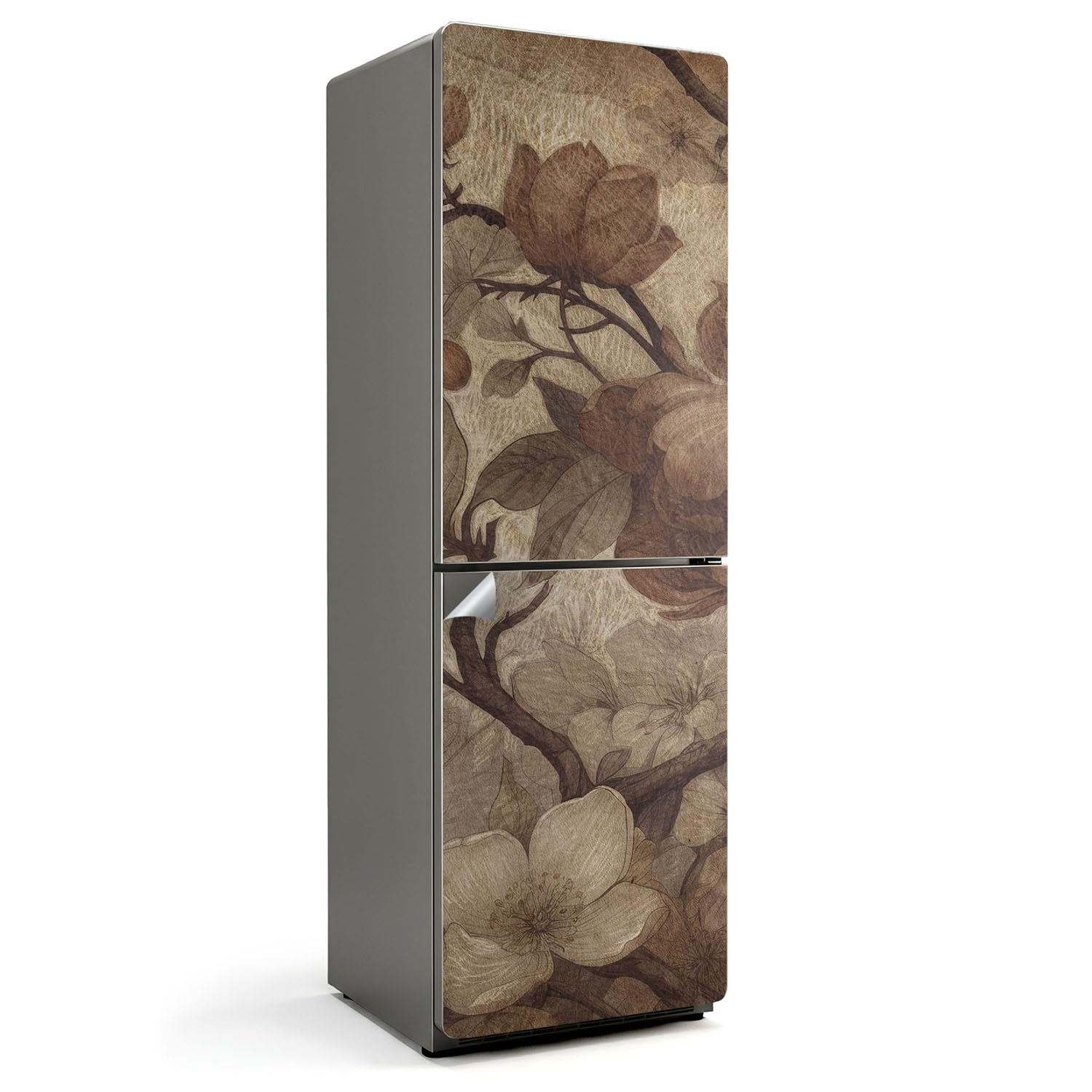 Sticker frigo 60x190 cm composition florale pour une cuisine bohème chic