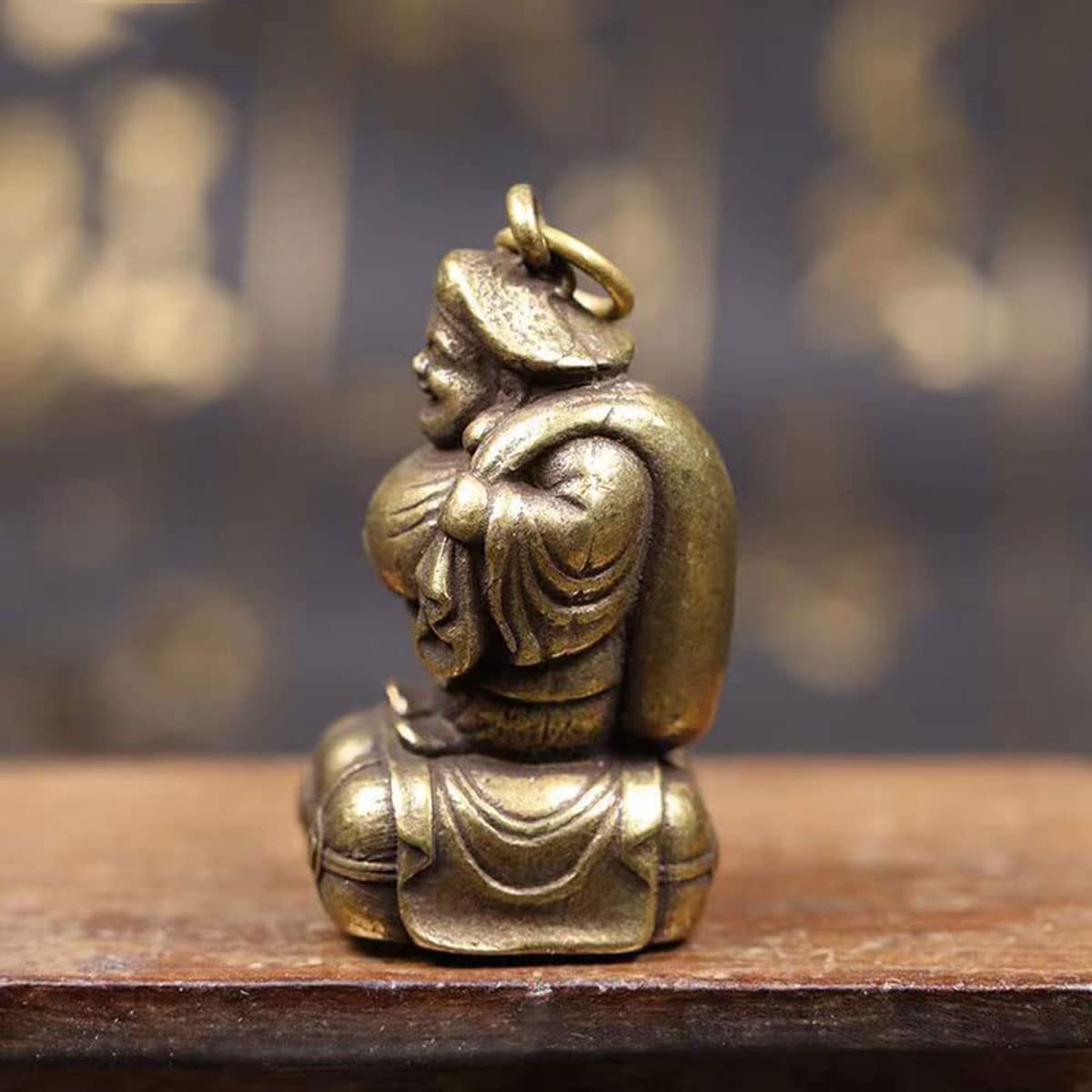 時代　古銅　大黒天　置物　高さ約2.5㎝　約47g 骨董 大黒天 置物 縁起物 時代 古銅 大黒天 置物 高さ約2.5㎝ 約47g 骨董 大黒天 置物 縁起物