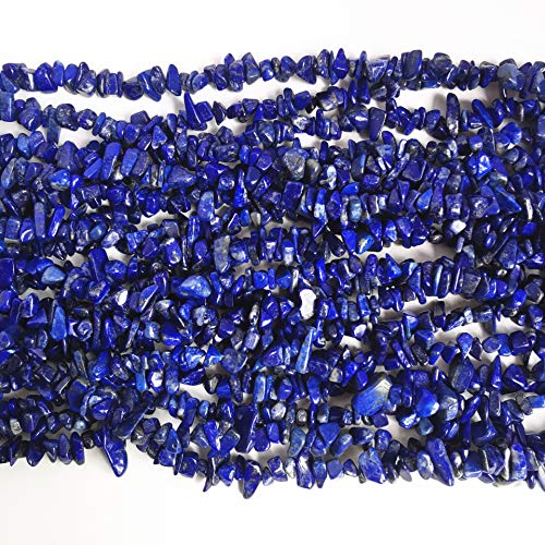 Lovionus89 150 cm Lapis Lazuli Irregular Shaped Crystal and Healing Tumbled Chip Stone Beads for Jewelry Making