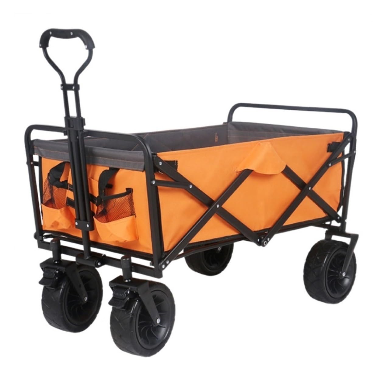 Carrito plegable para exteriores, asa ajustable, carrito con ruedas para camping, playa, compras, deportes y festivales, diseño resistente para un fácil transporte