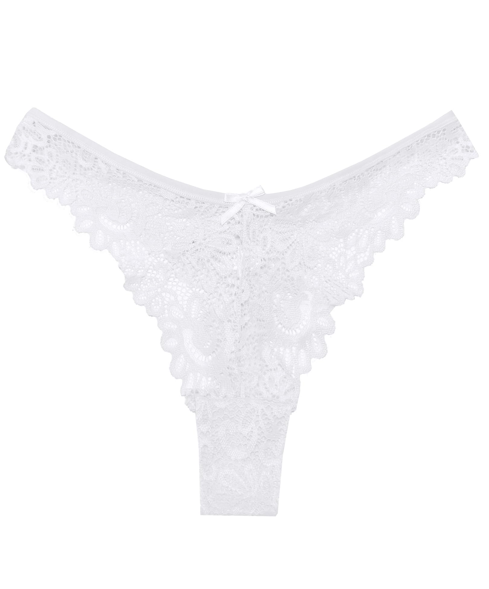 Murimia Sexy Seamless Thongs for Women Lace Underwear Breathable Low Rise T-Back Panties 1-5 Pack