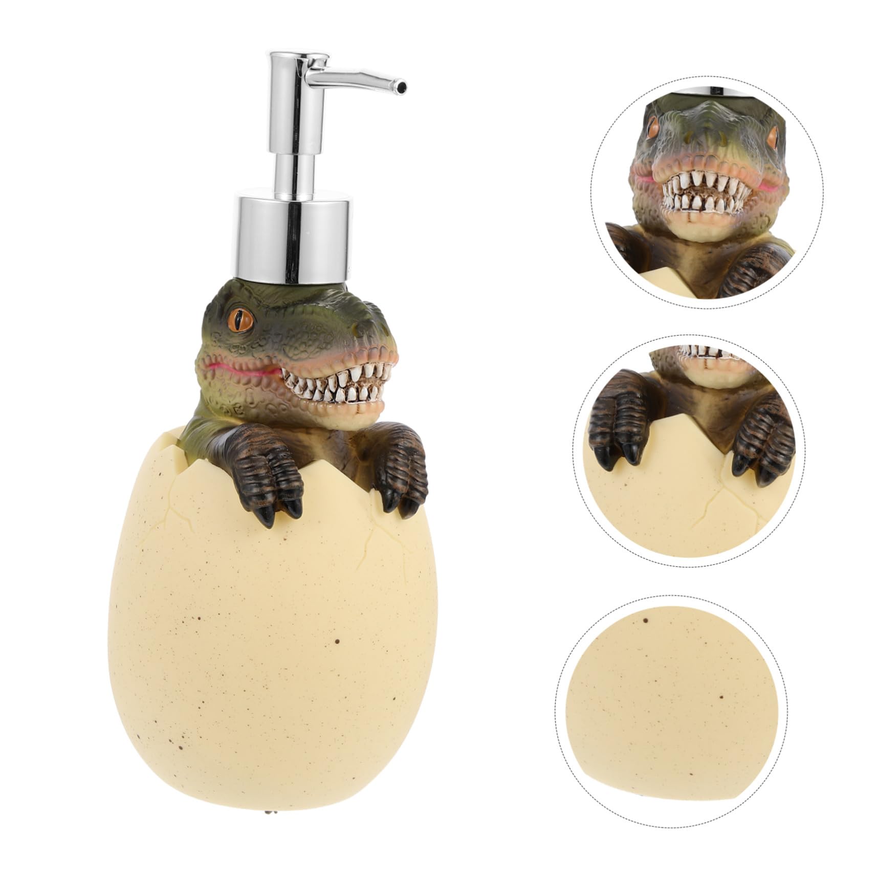 SHINEOFI Botella Dispensadora de Loción Bomba de 560 Ml, Diseño Dinosaurio Rompe Cáscara, Dispensador de Jabón y Champú Recargable para Baño y Viaje, Envase Prensa Antideslizante