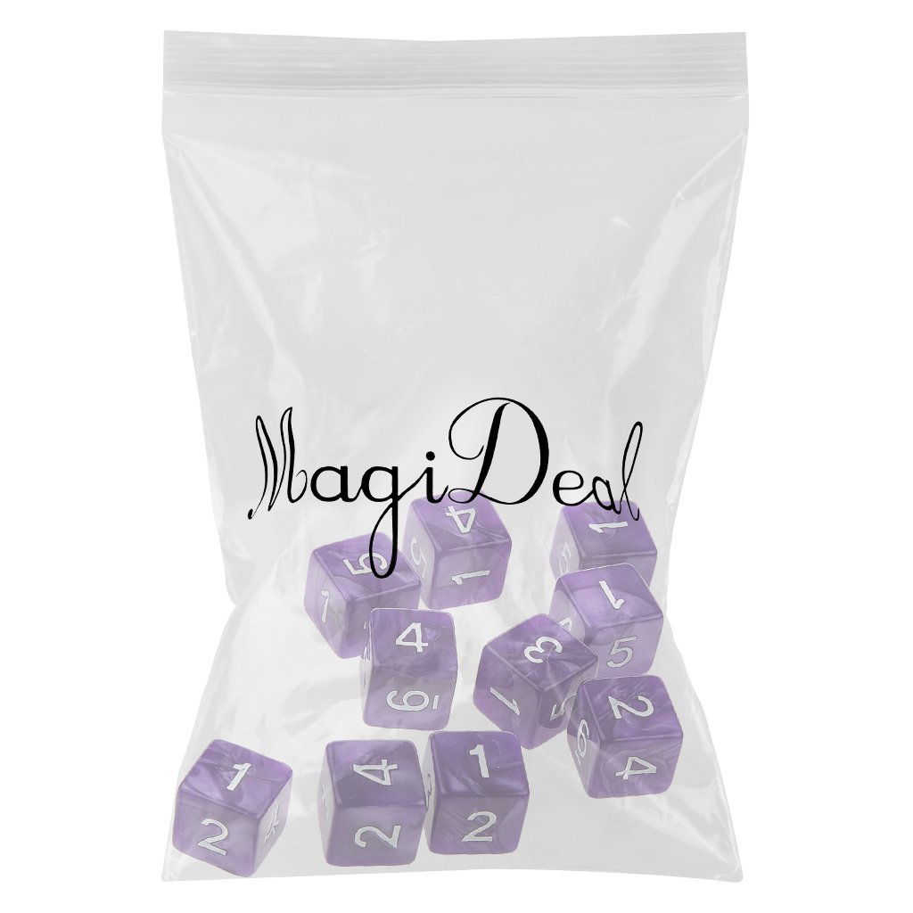 Image secondaire de MagiDeal 10pcs 16mm Dés Multi-Faces Dices Six Faces D6 D & D RPG Jeu Jouet Cadeau (Divers) - Violet
