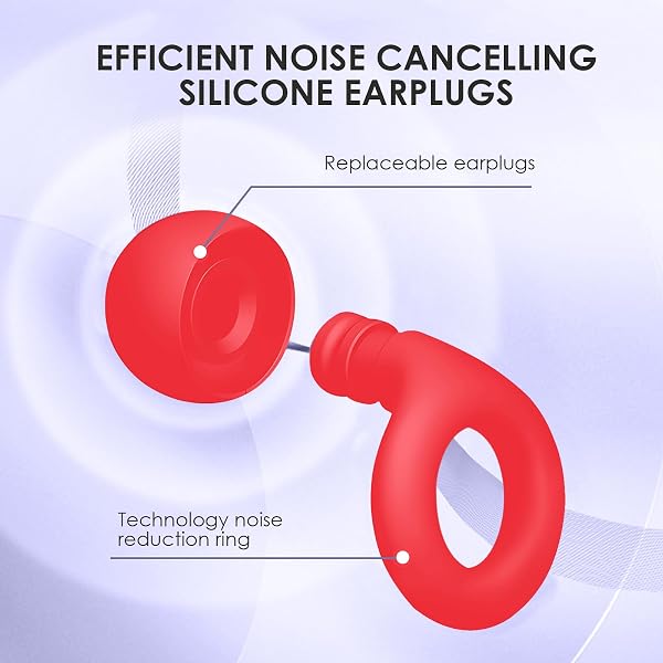 2 Tappi Orecchie Dormire, Pro Tappi Orecchie Dormire, Orecchies Dormires Tappis per Orecchies Antirumore, Morbida e Riutilizzabile, Ideali per Sonno Profondo, Ufficio, Viaggi, Rosso - 5