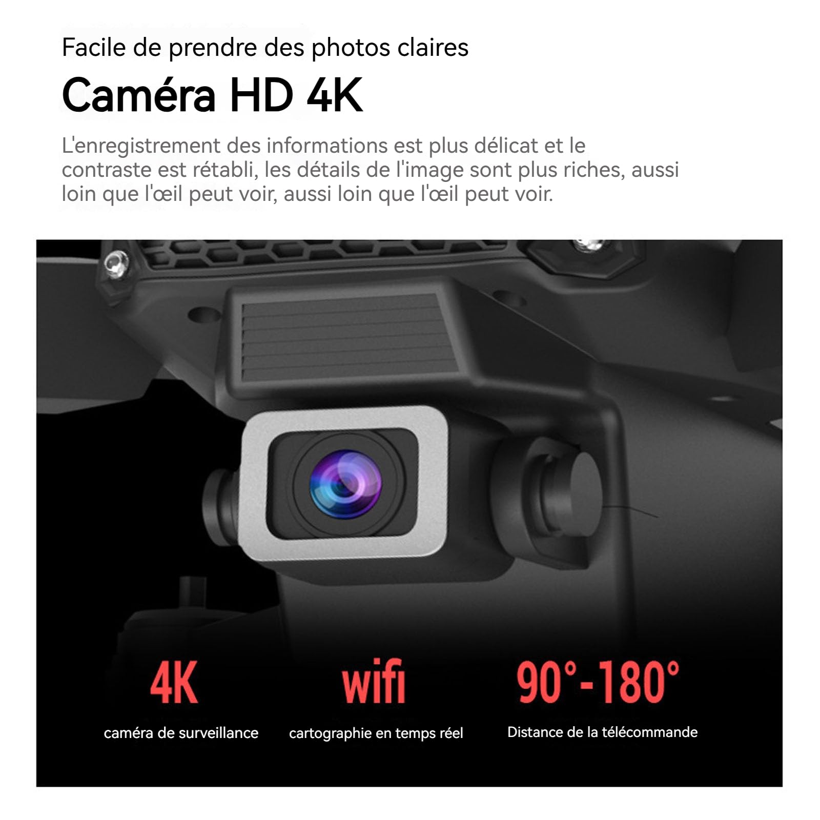 Drone Camera 4k aérienne e525pro 3 batteries télécomman avec double caméra hd quadrirotor photographique et vidéo