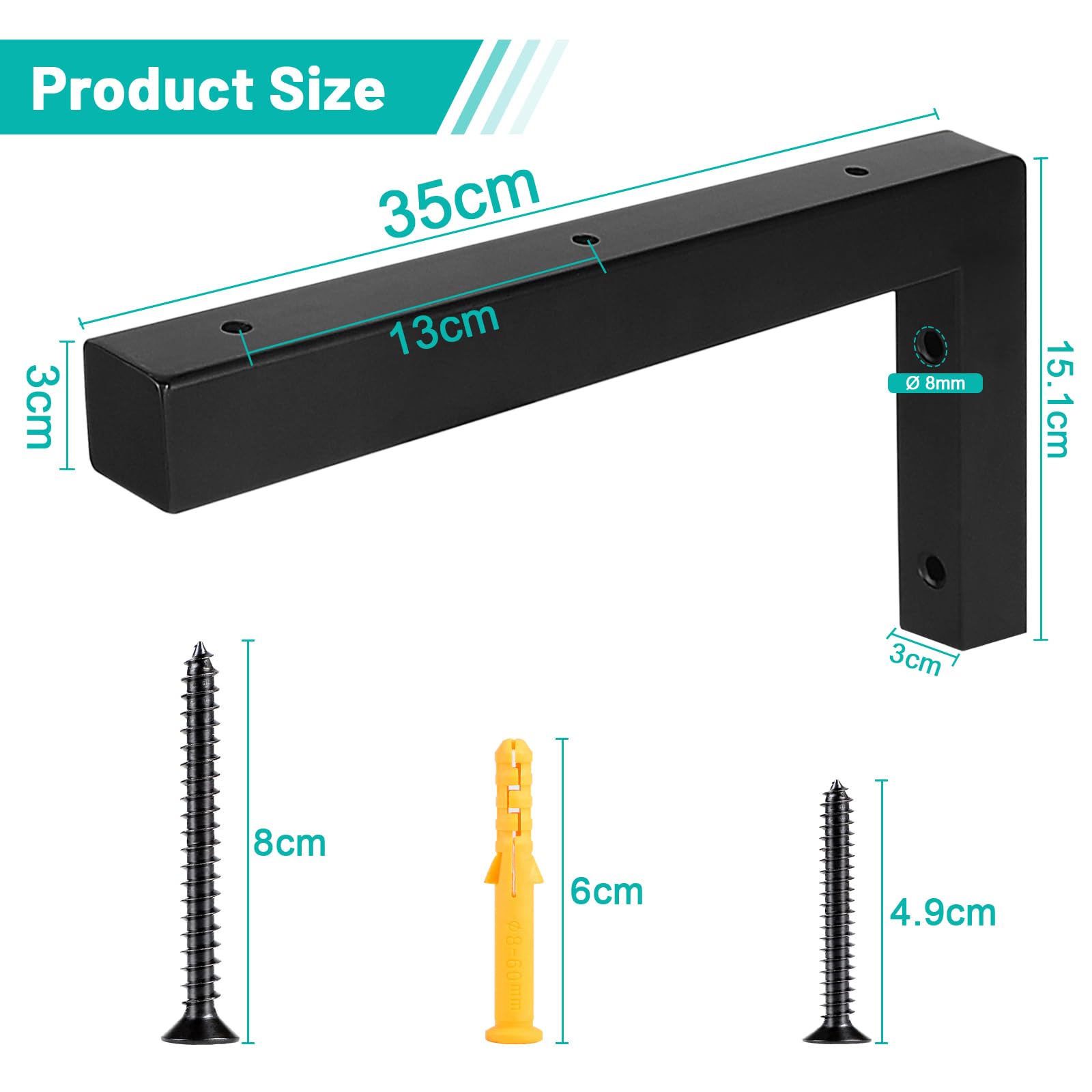 DBREAKS 2Pcs Escuadras para Estanterías Ángulo, Soporte de Pared para Lavabo, Escuadra de Carga Pesada, apoyo estable, para Lavabo y Estante de Pared, Subestructura de lavabo, 350x150 mm