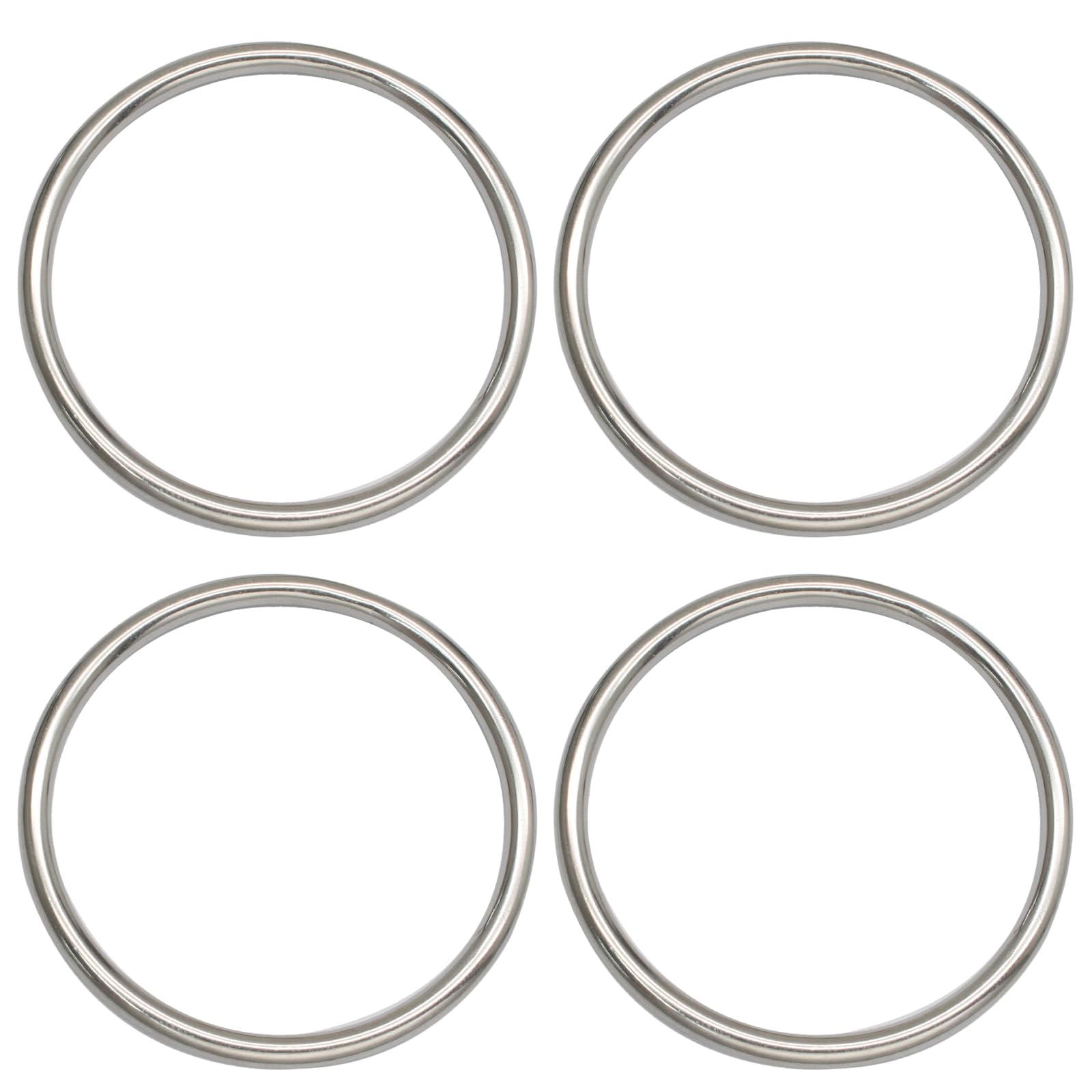 ISDVBUY 4 Pack 3 inch Heavy Duty Metal O Ring, 304 Stainless Steel Rings Multi-Purpose O-Ring, Seamless Big Ring for Macrame Dog Leashes
