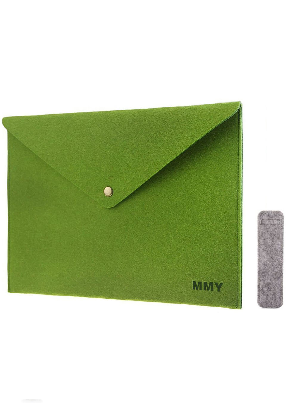 Fabric Envelope A4 Paper Document File Folder Pocket Tablet Sleeve Bag for iPad Kit Pouch Briefcases with Snap Button Wallet Handbag+Pen Sleeve (Green)