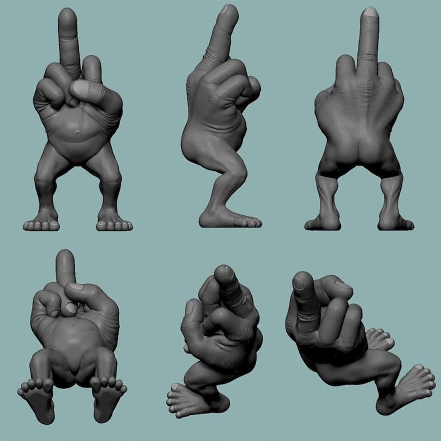 Środkowy Palec Figurka z Nogami Kreatywna Rzeźba z Żywiczna Środkowy Palec Prezenty Śmieszne Figurki Prezenty Żartobliwe Prezenty Biurkowe