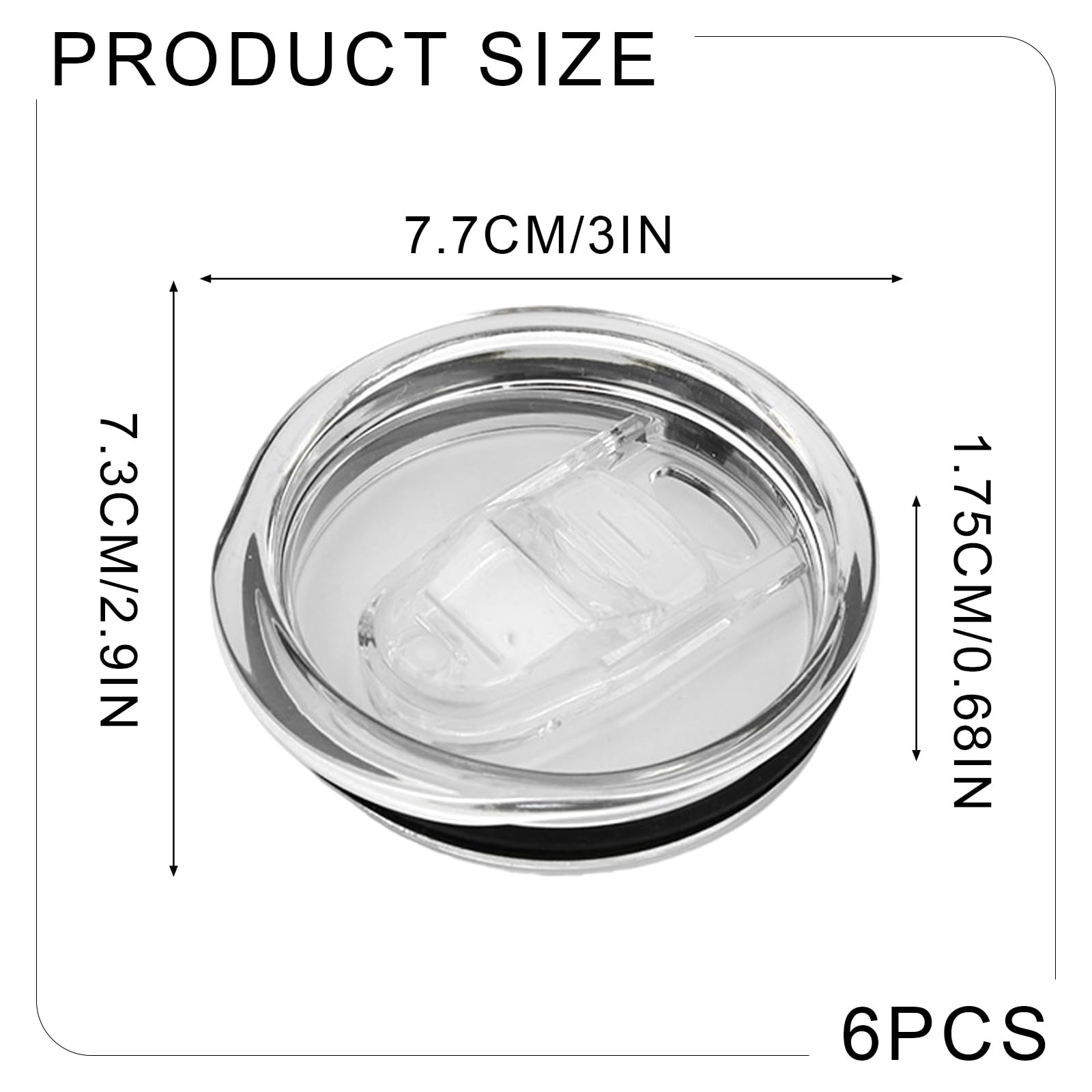 XNIVUIS 6 Pcs 20 Oz Skinny Replacement Lids Classic Clear Flip Replacement Lids Tumbler Replacement Lids, Tumblers Lid Reusable Cup Covers Clear Spill Proof Travel Cup Replacement Lids (20 Oz) - Image 2