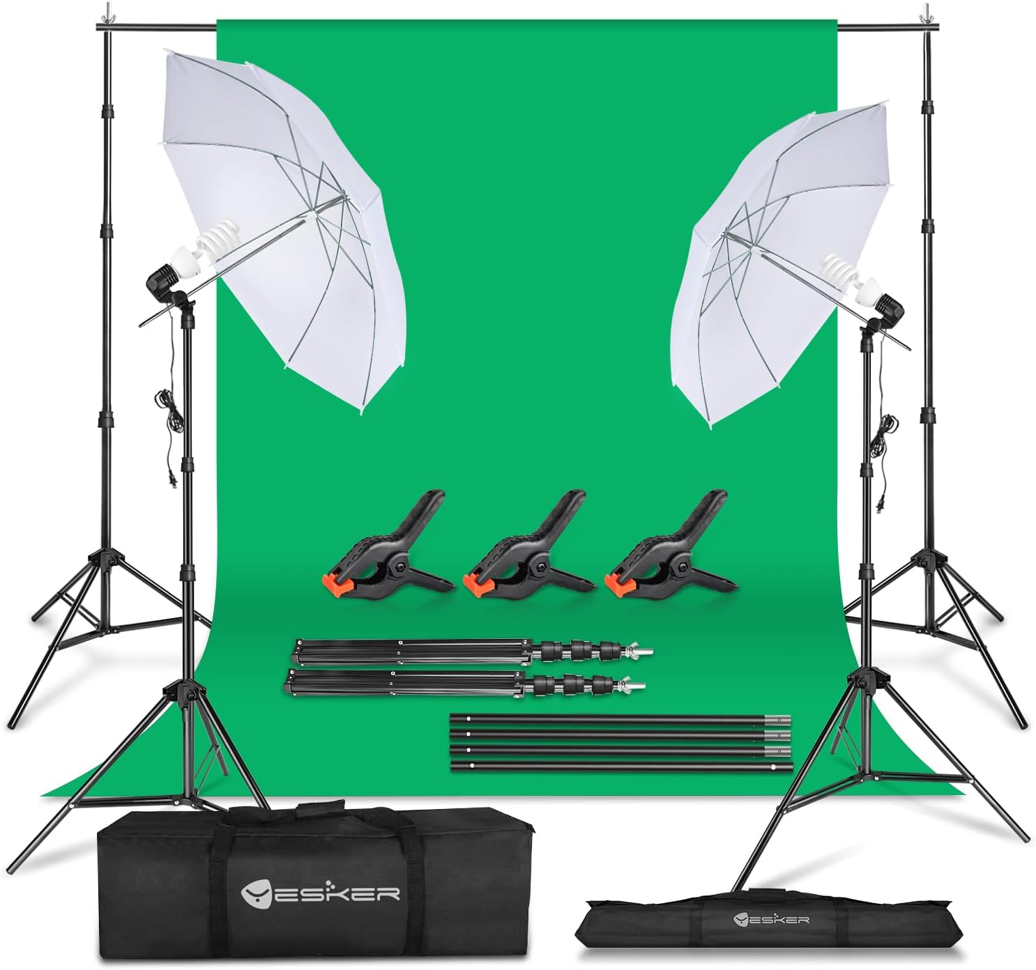 Yesker Photography Lighting Umbrella Kit, 6x9ft Green