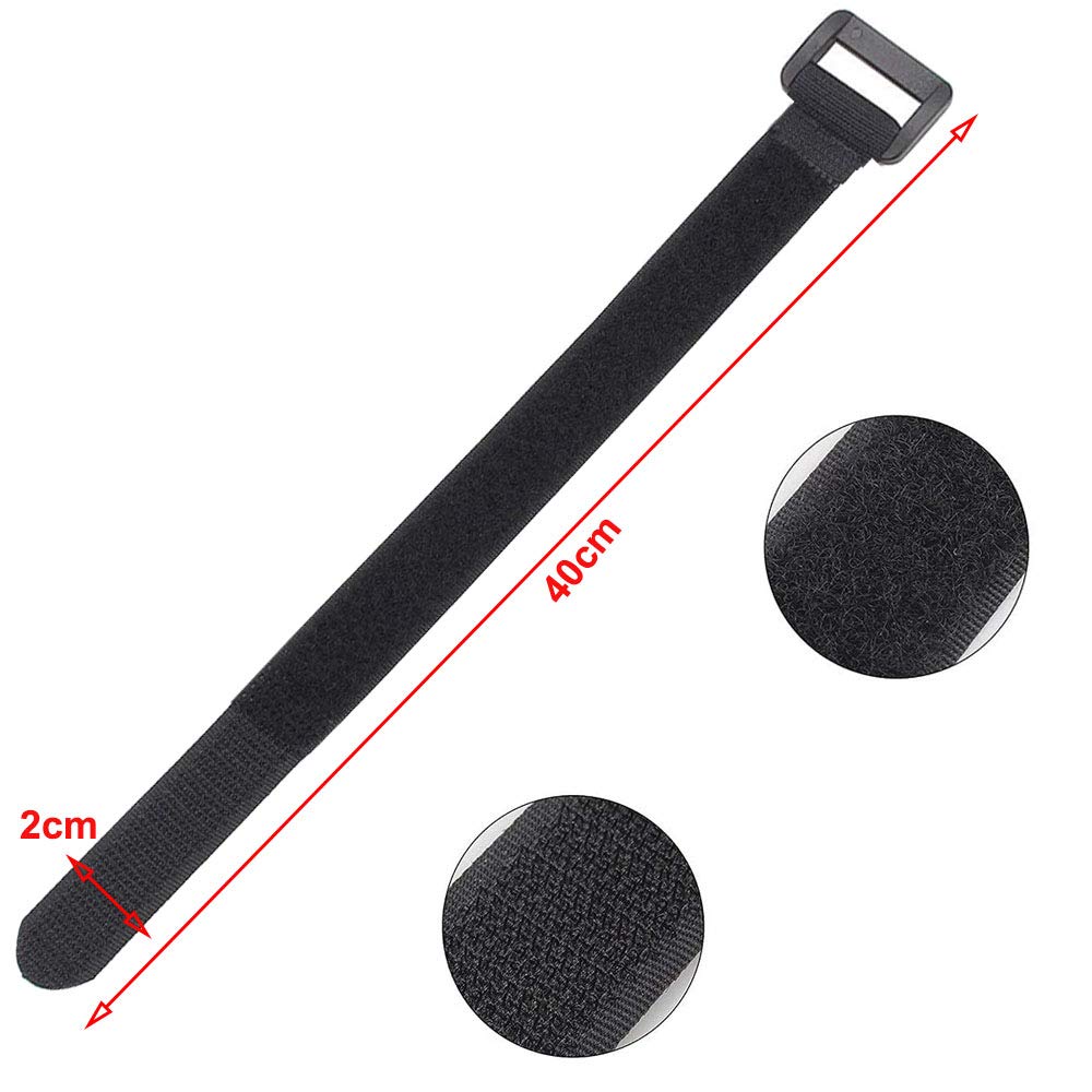 30 Pezzi 40 X 2cm Fascette Cavi Riutilizzabile, Fascetta Cavi Nylon Regolabile, Hook e Loop Cavi Cinghia (Nero)