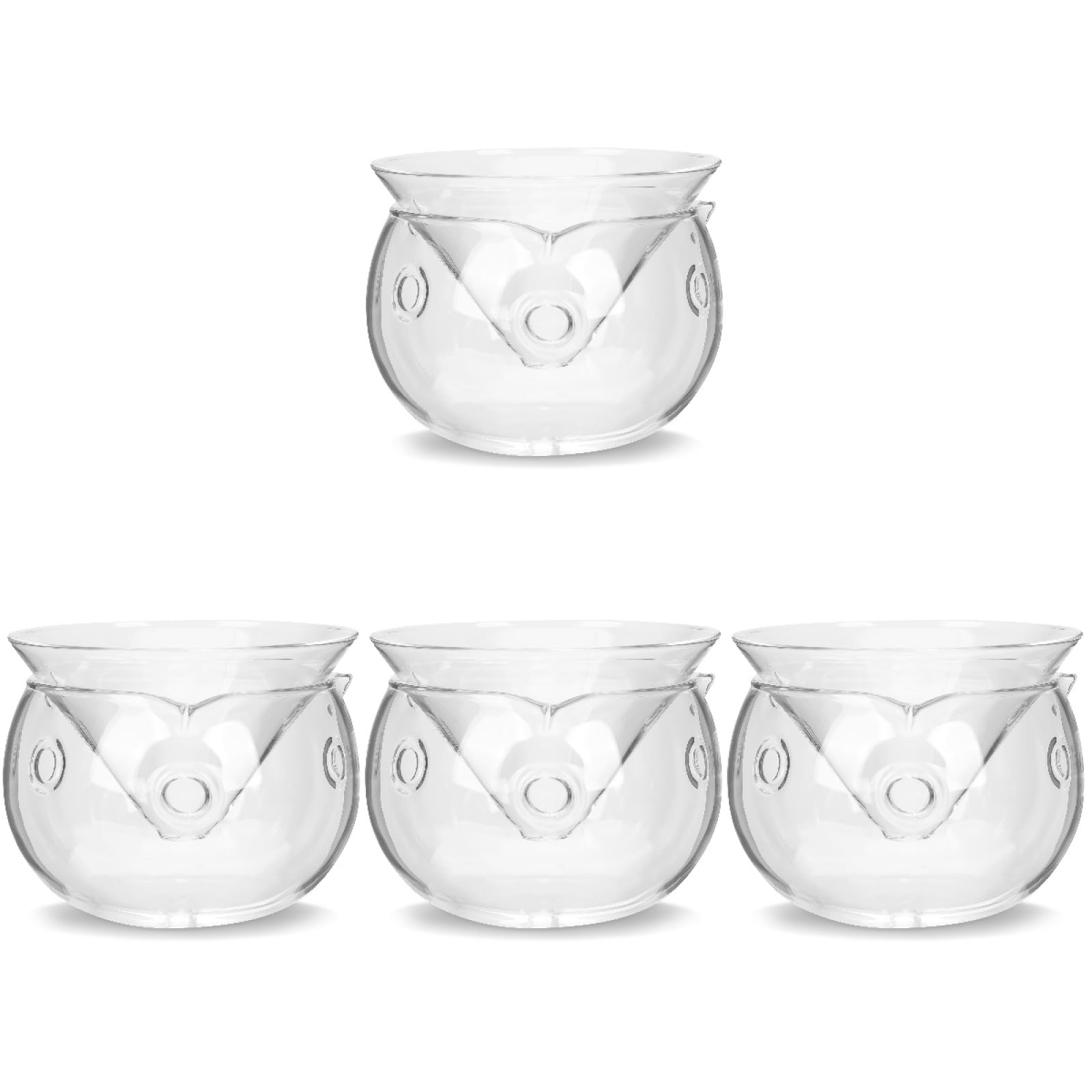 UPKOCH 4 Sets Dry Ice Salad Bowl Sushi Plate Set Salad Containers Clear Glass Bowls Triangle Glass Dinner Martinis Salad Kitchen Supply Novelty Cooking Shrimp