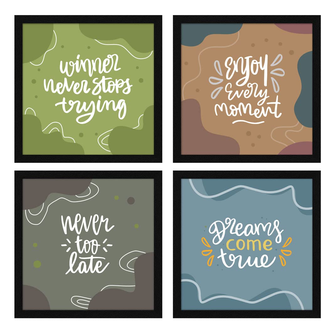 ArtX Motivational Winner Quotes Framed Wall Art, Framed Paintings For