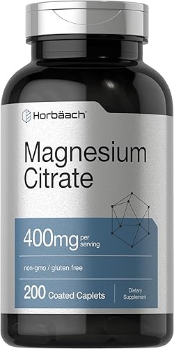Miniatura 1 de Horbäach Citrato de magnesio | 400 mg | 200 comprimidos | Suplemento vegetariano, sin OMG y sin gluten