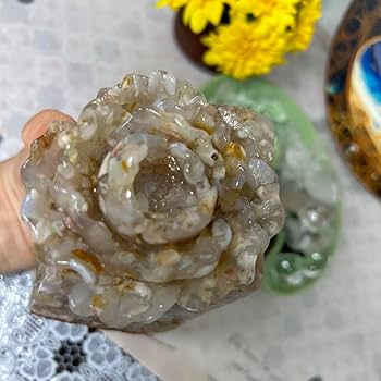 Amazon.co.jp: オルゴナイト 牡丹の花の柱型 桜瑪瑙 : 文房具