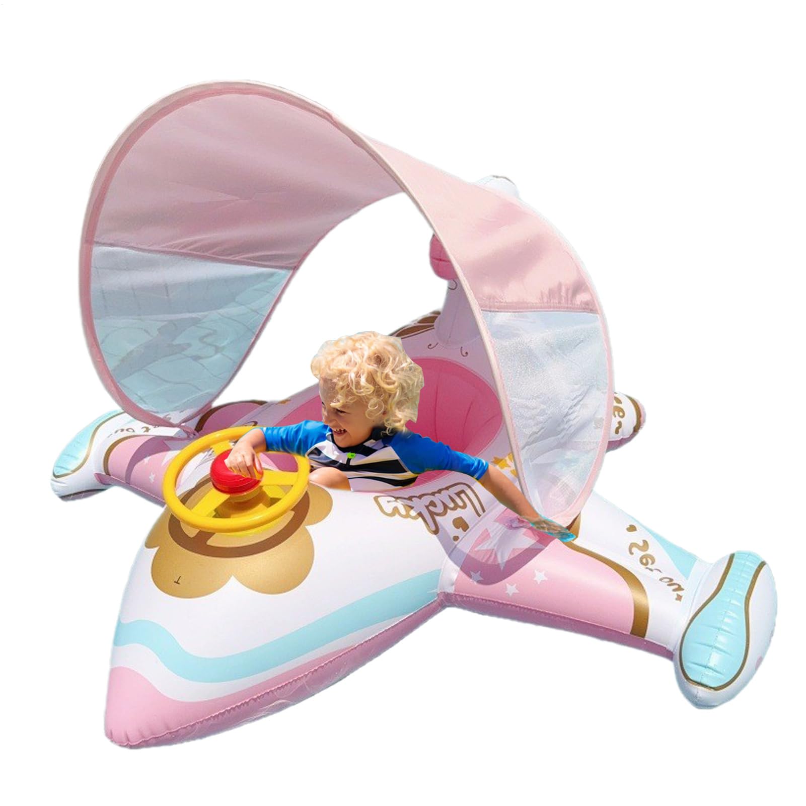 Flotador avión para bebé inflable piscina balsa juego acuático 8