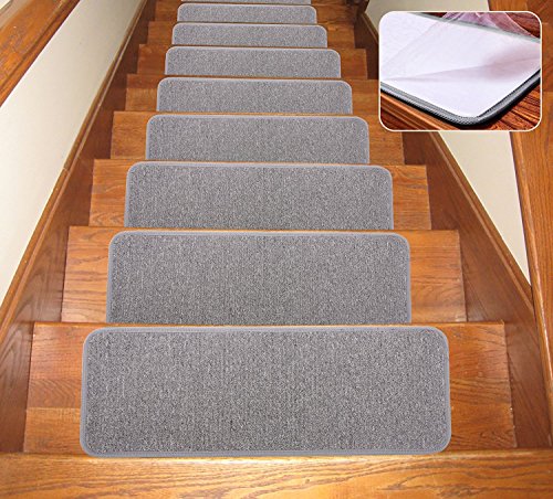 Seloom Carpet Stair Treads Non Slip Indoor Set of 13 Stair Rugs Covers Mats, (Grey,25.5 9.5 Inch) Seloom Carpet Stair Treads Non Slip Indoor Set of 13 Stair Rugs Covers Mats, (Grey,25.5 9.5 Inch)