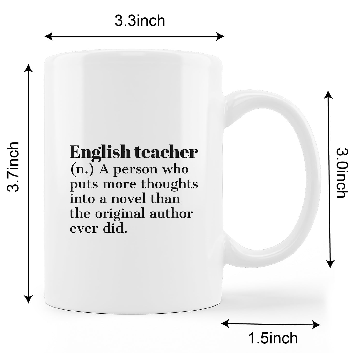 Minimalist Ceramic Mug-11oz Coffee Milk Tea Mug Cup with Handle, English Teacher Appreciation Gift, End of Year Gift for English Teacher