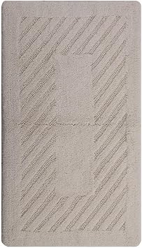 Knightsbridge Diagonal Racetrack 100% Cotton Reversible Bath Rug 20 X 30 Ivory