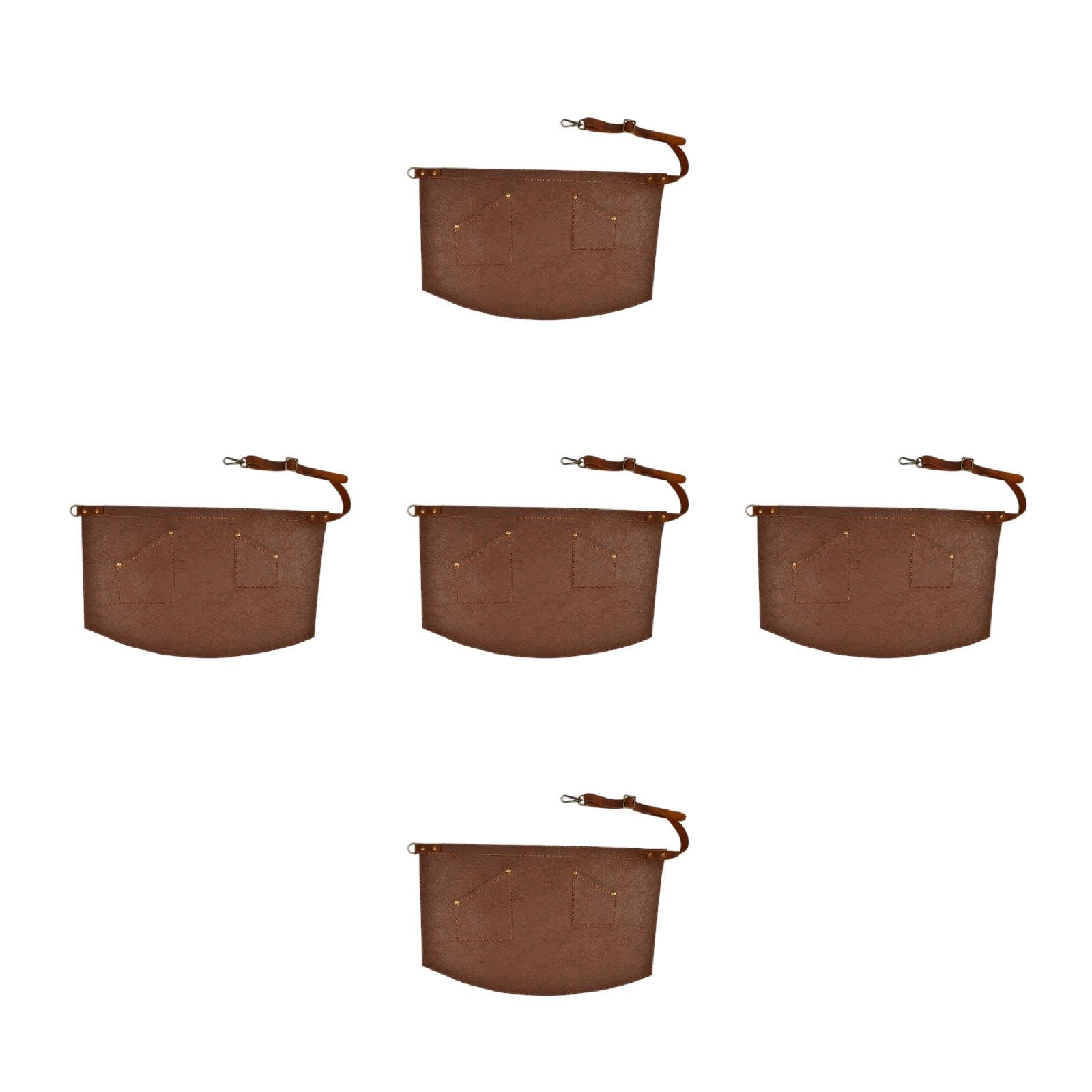 Delantal de cintura de piel sintética ajustable con bolsillos para mujeres y hombres, restaurantes, meseros, camareros, delantales, delantales, color blanco, para mujer