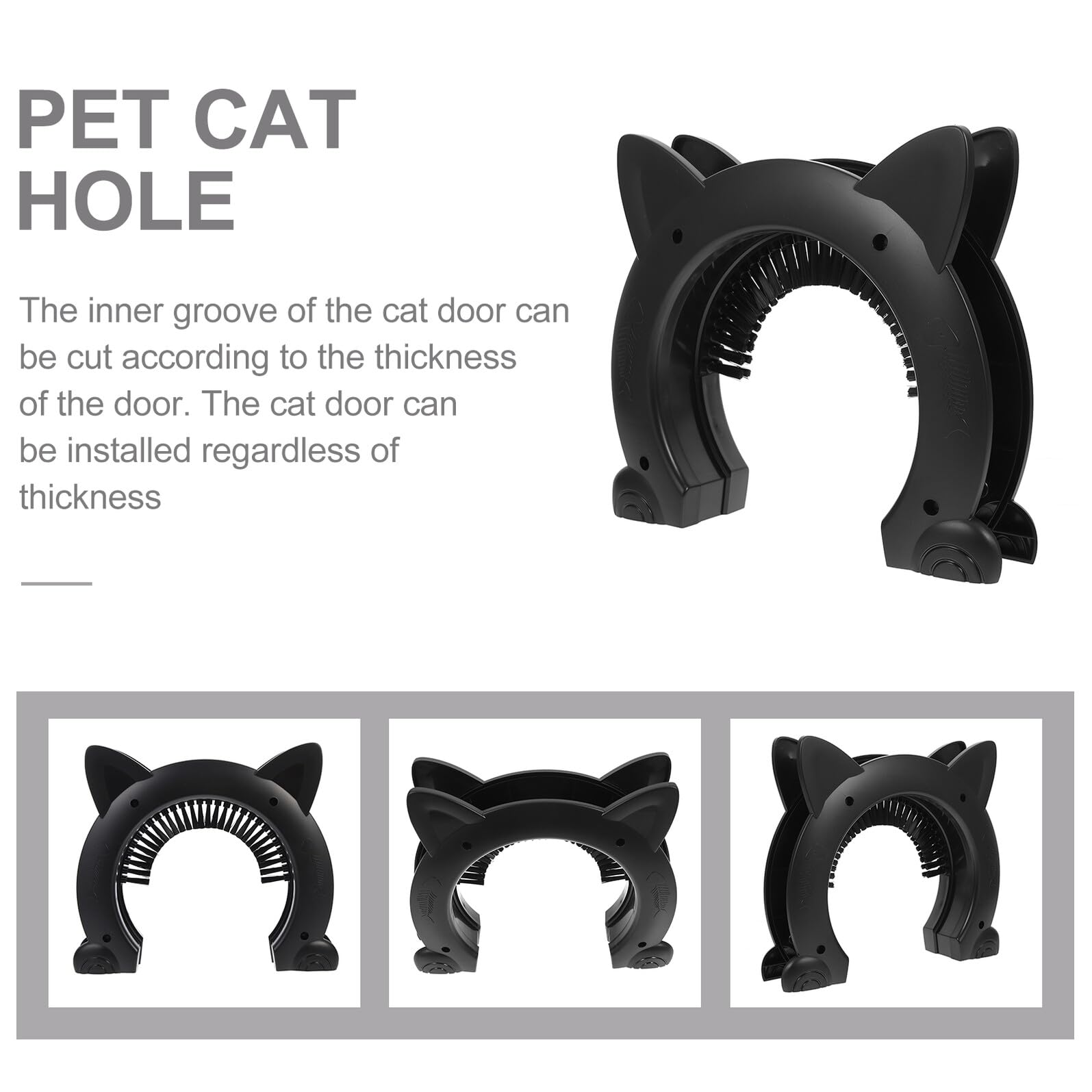 Katzenklappe aus Kunststoff mit Bürstendesign für Katze und Hund