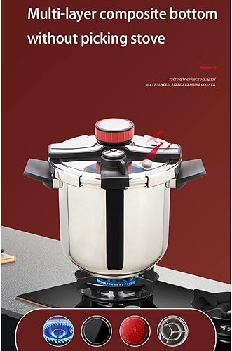 Miniatura 7 de 6L Pressure Cooker Rotary Household 304 Stainless Steel Pressure Cooker Gas Induction Cooker General for Kitchen